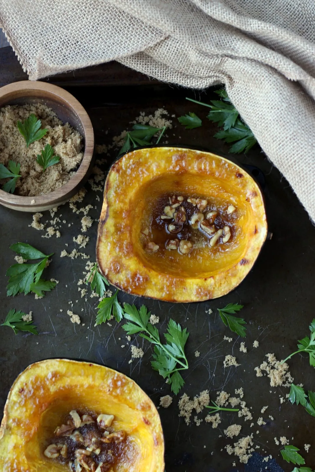 Acorn Squash with Brown Sugar and Walnuts