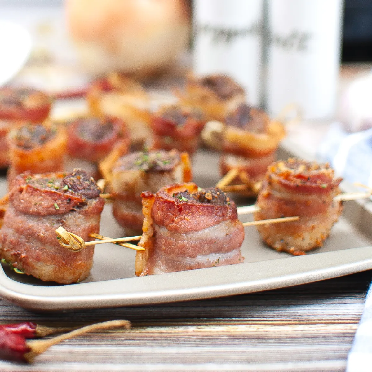 Air Fryer Bacon Wrapped Steak Bites