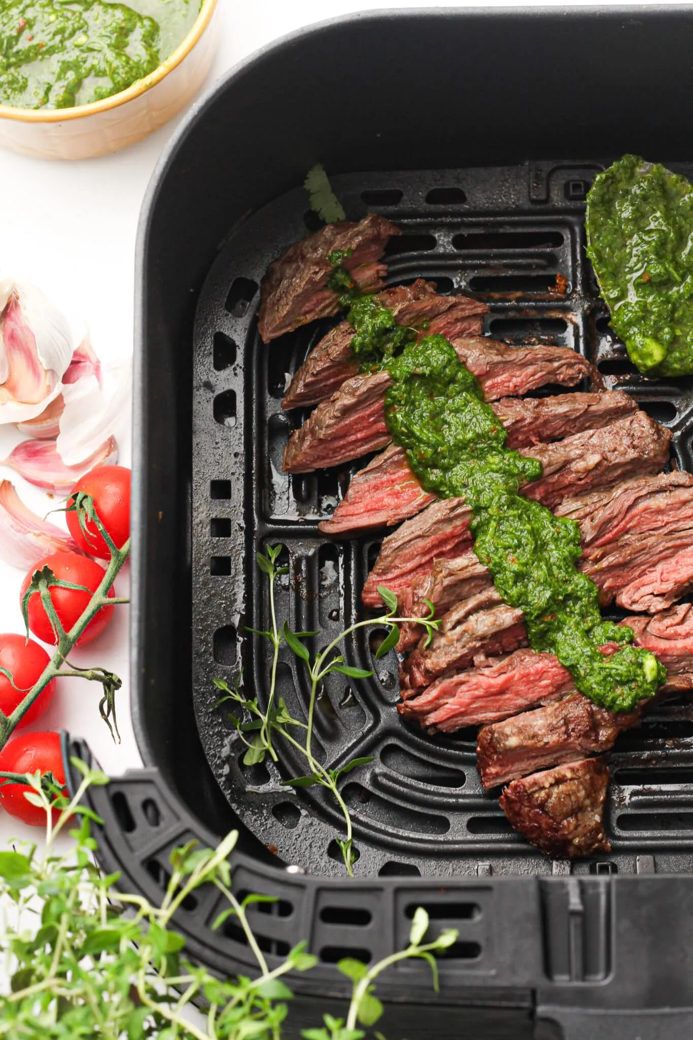 Air Fryer Beef Chimichurri Skewers