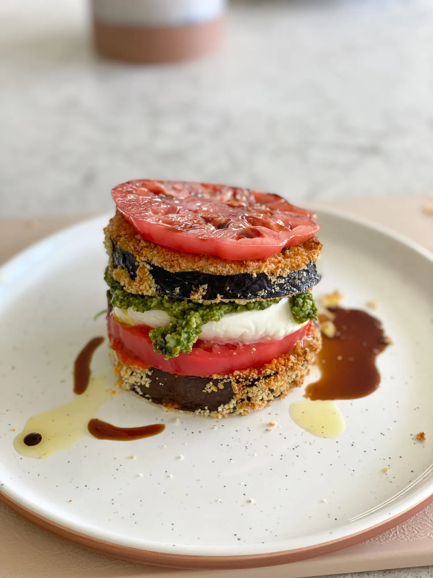 Air Fryer Eggplant Caprese