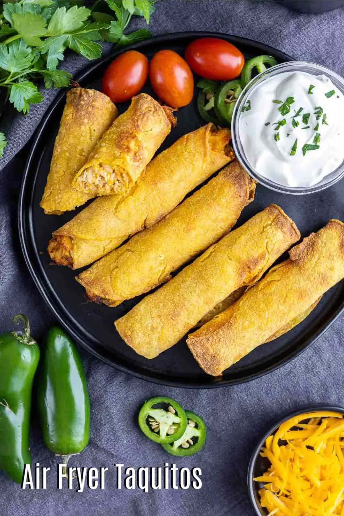 Air Fryer Greek Pork Taquitos