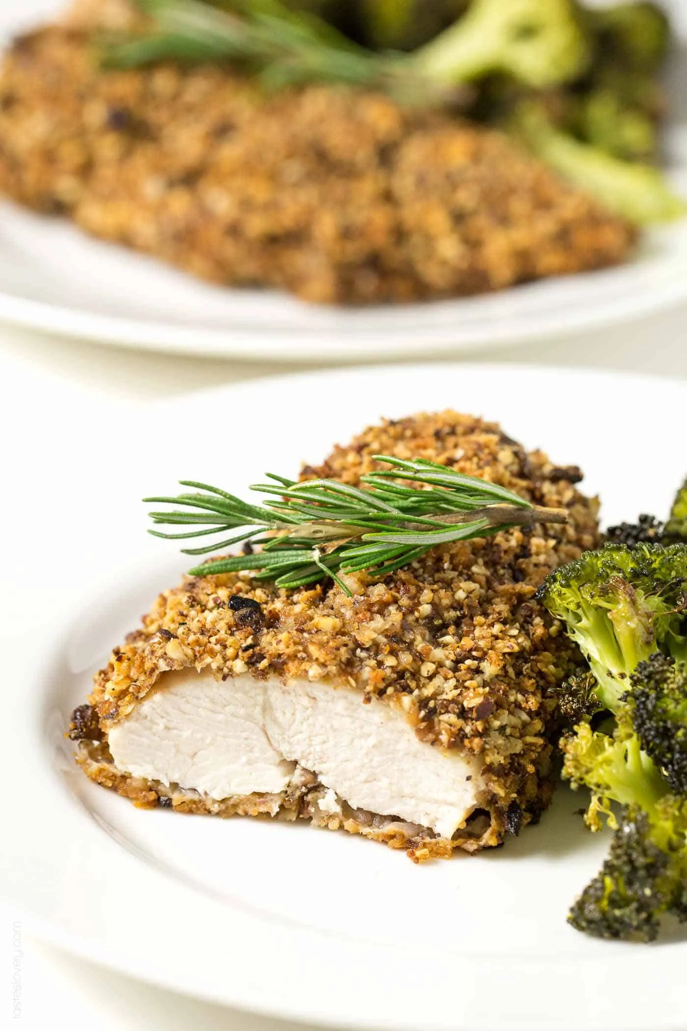 Almond and Summer Savory Crusted Chicken Breast