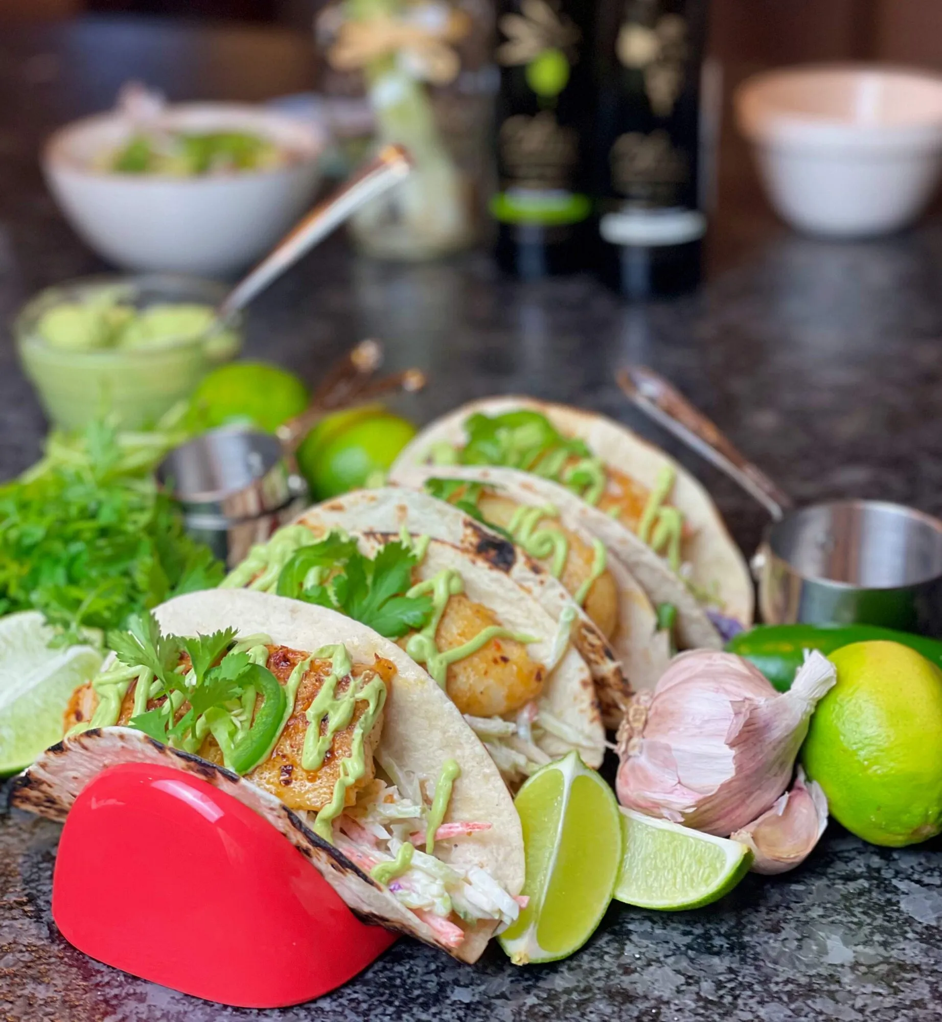 Ancho Fish with Slaw and Avocado