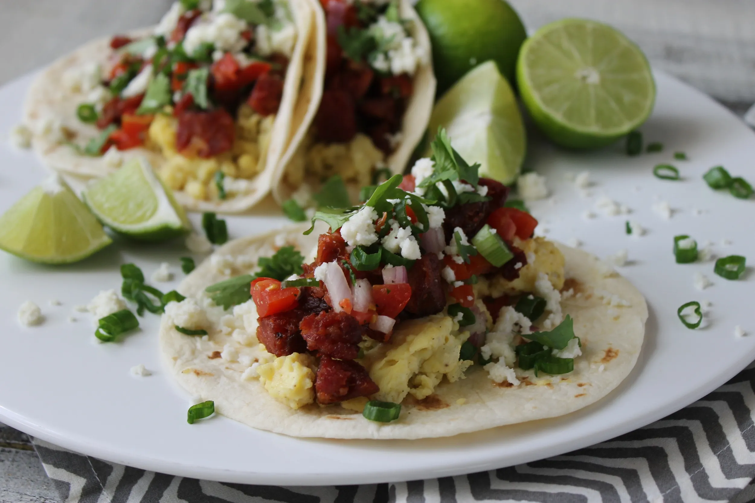 Andouille Sausage Breakfast Tacos