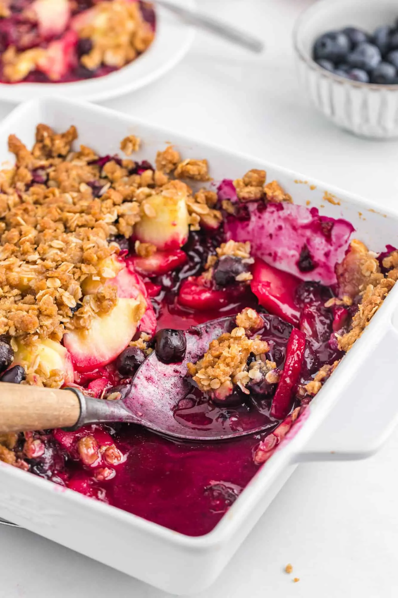 Apple Blueberry Crisp in Cast Iron