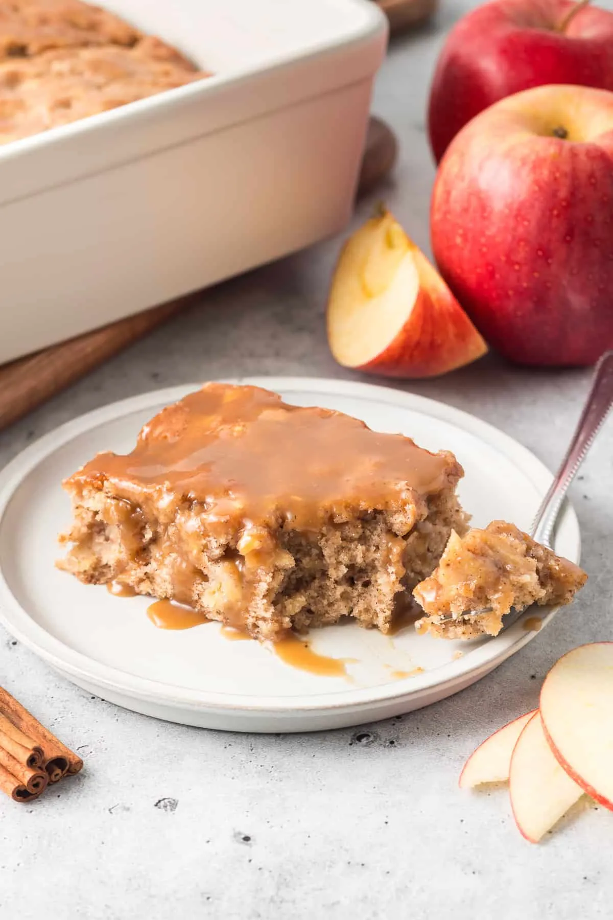 Apple Cake with Fork Decoration