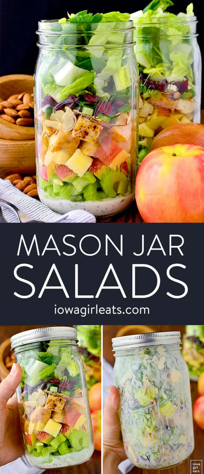 Apple Cranberry Almond Mason Jar Salads