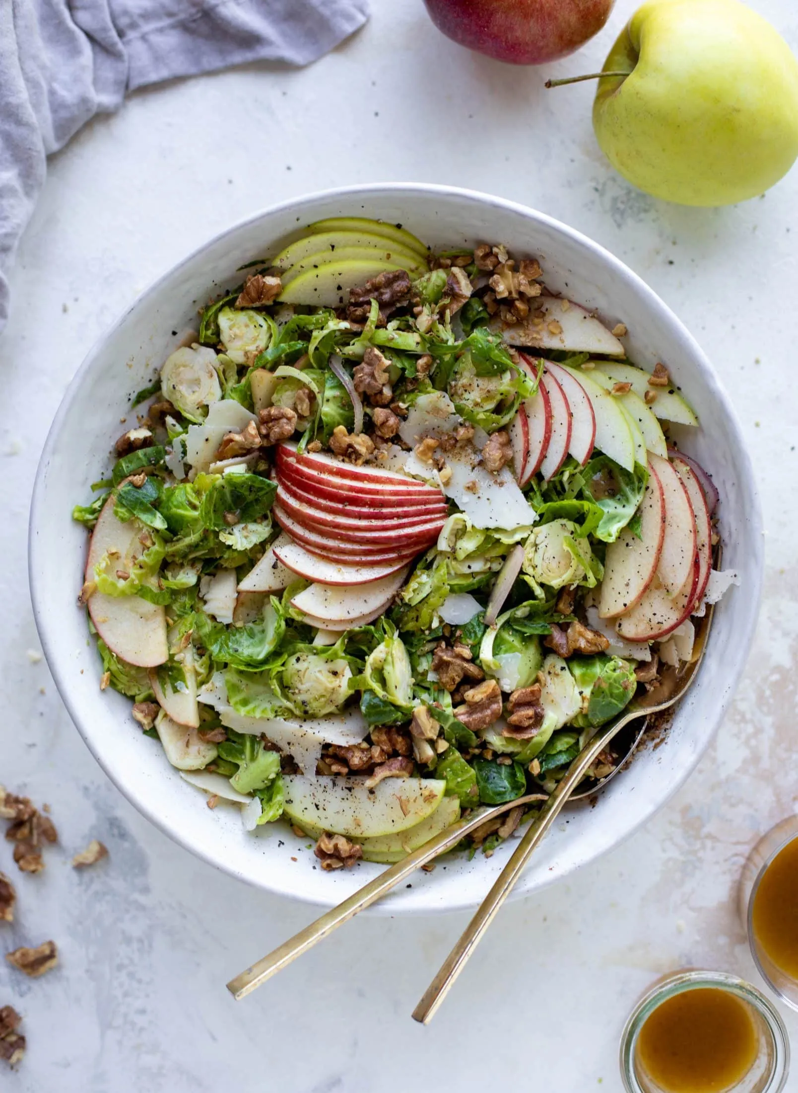 Apple Walnut Brussels Sprout Salad