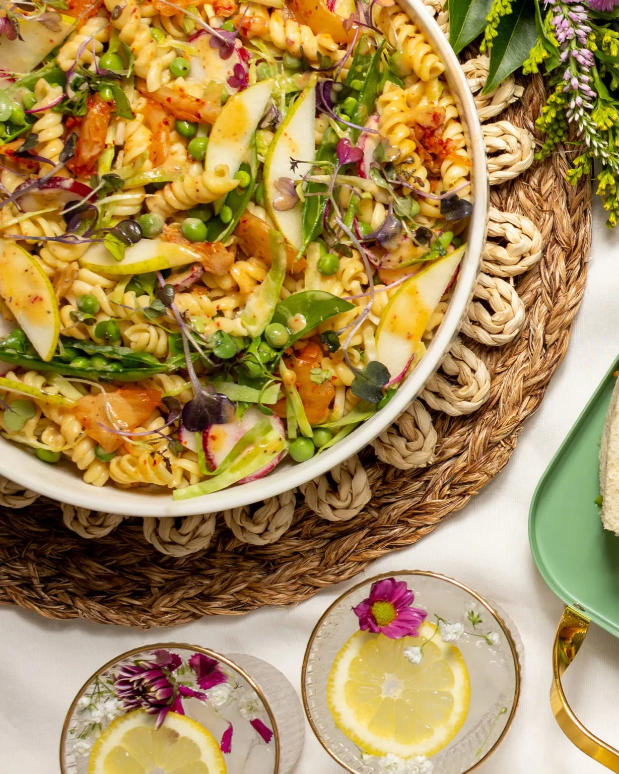 Asian Kimchi Pasta Salad