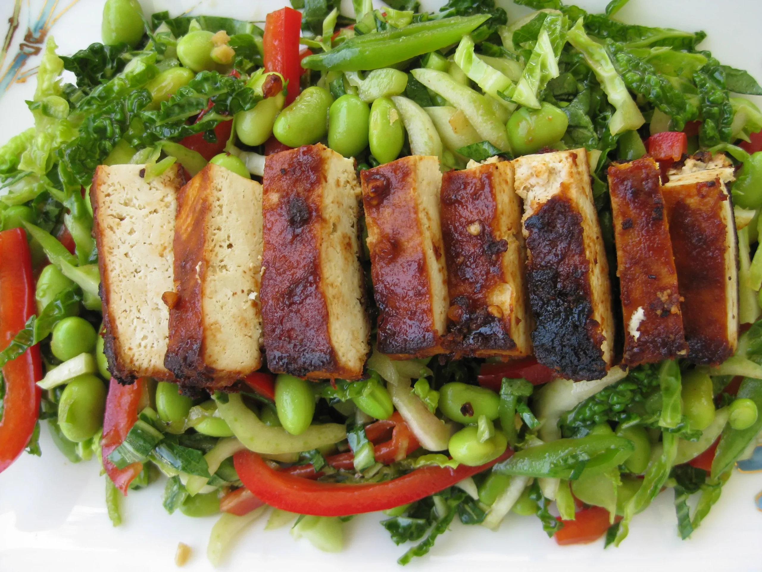 Asian Slaw Peanut Tofu