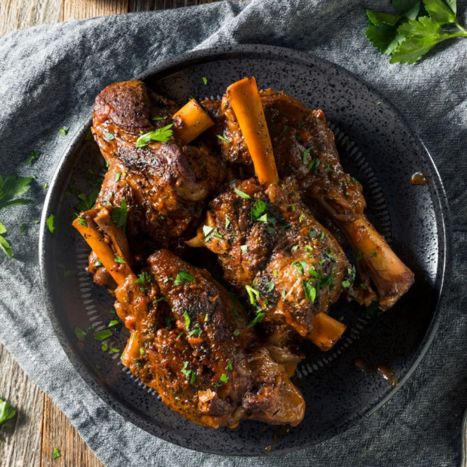 Australian Smoked Lamb Shanks with Lemon Orzo