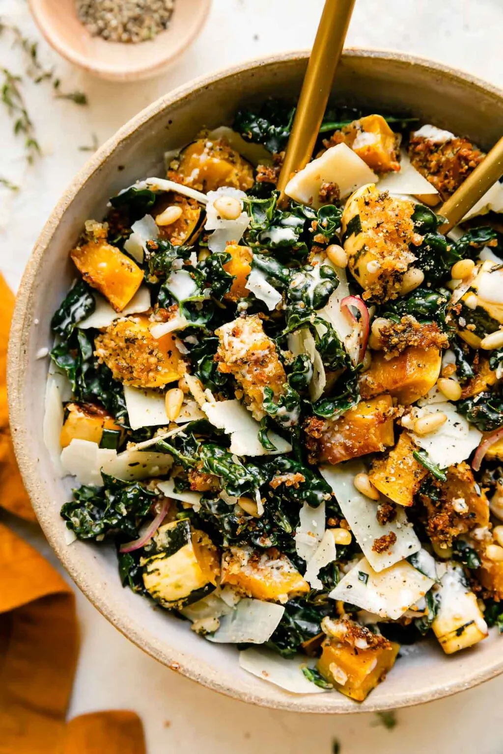 Autumn Caesar Salad with Roasted Squash Croutons