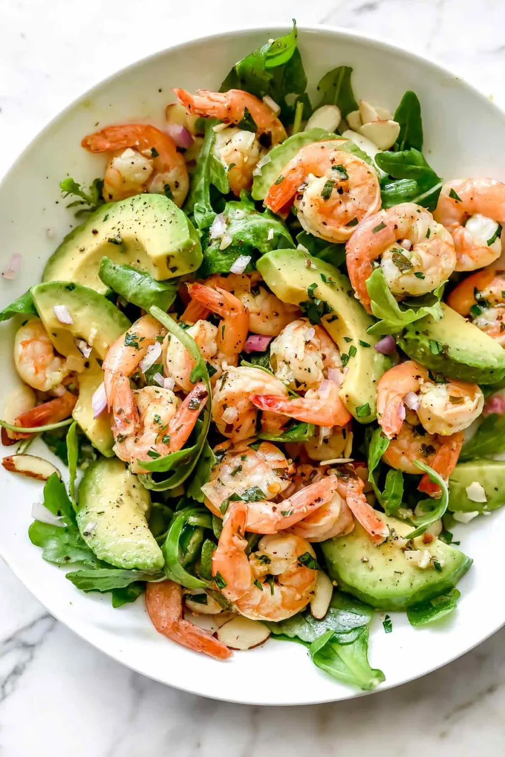 Avocado Shrimp Salad with Citrus Miso Dressing