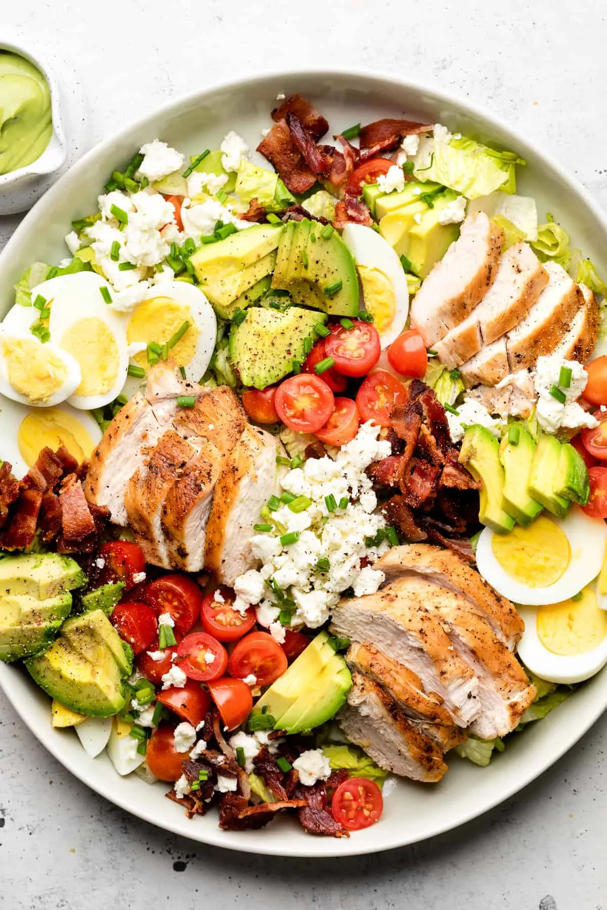 Avocado and Panko Crusted Chicken Cobb Salad