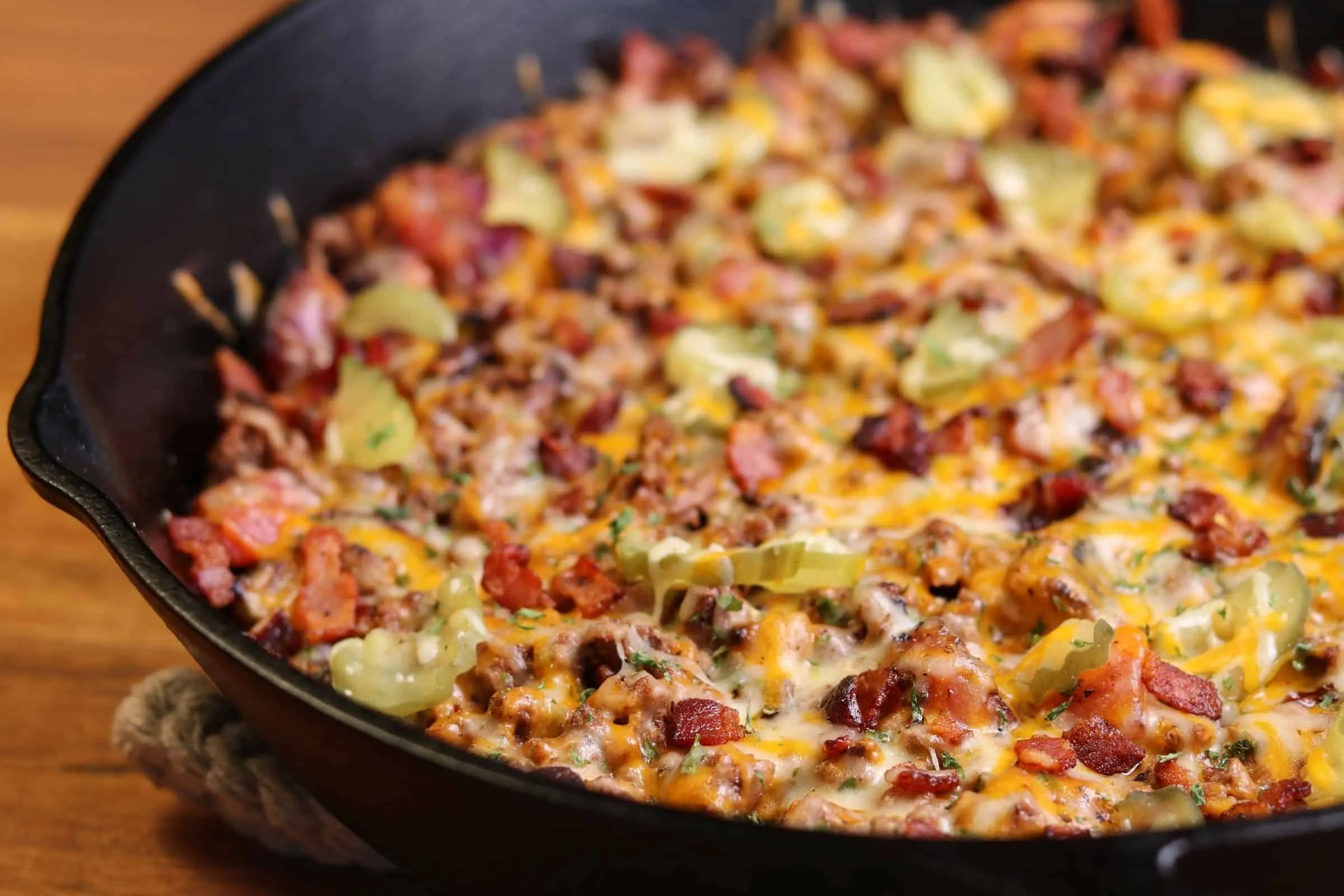 BBQ Bacon Cheeseburger Skillet Dinner