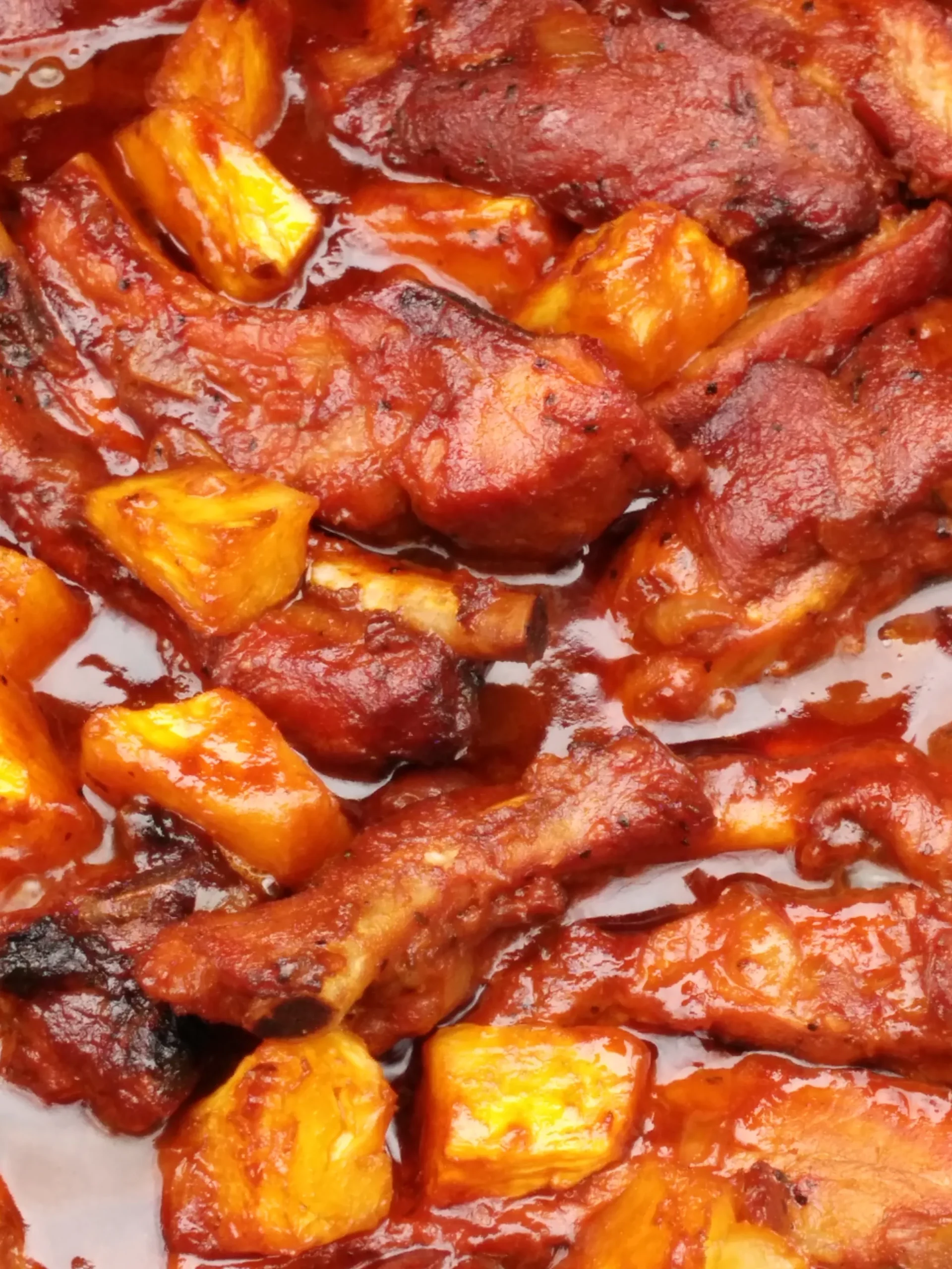 Baby Back Ribs in Pineapple Whiskey Sauce