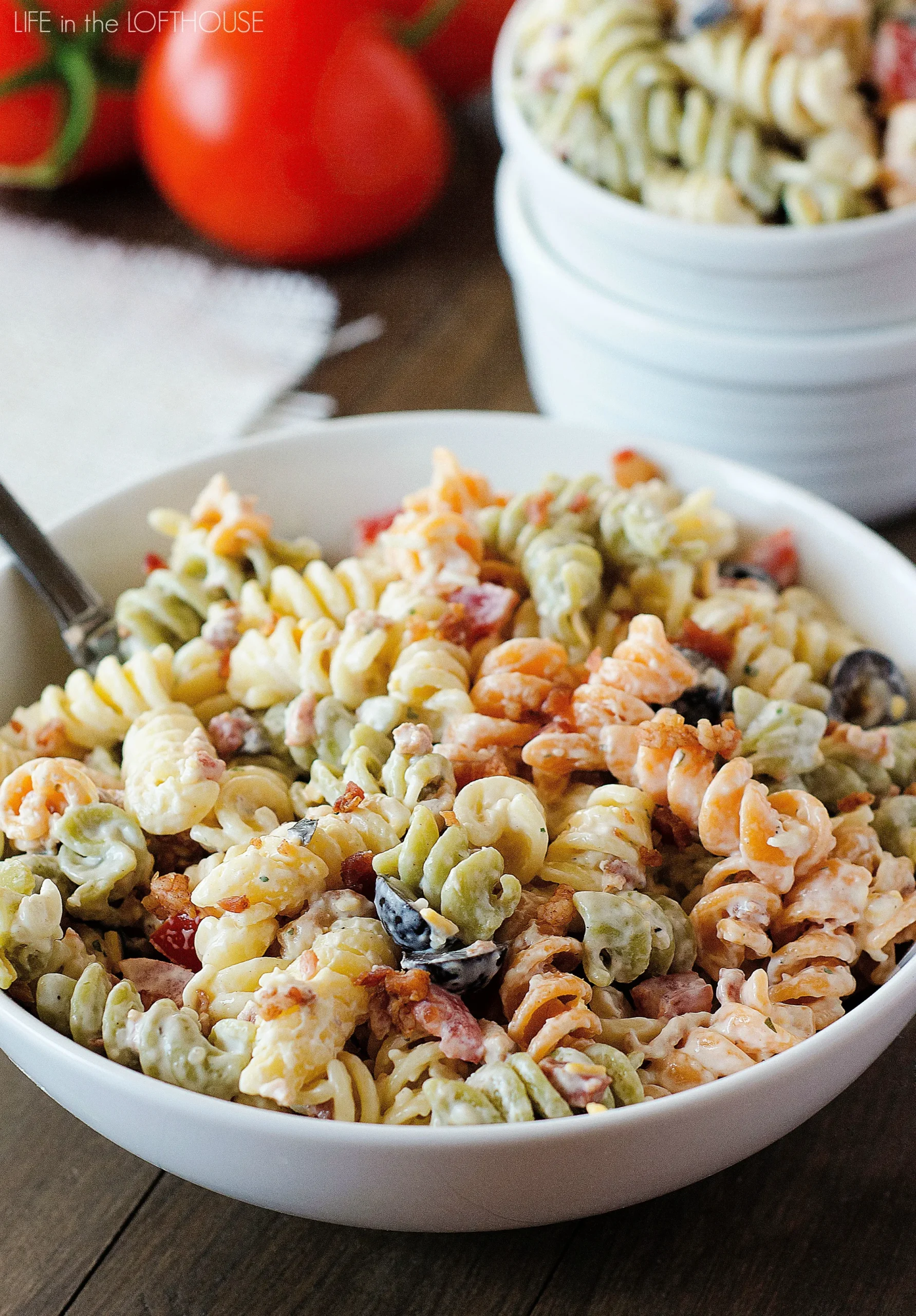 Bacon Ranch Chicken Pasta Salad