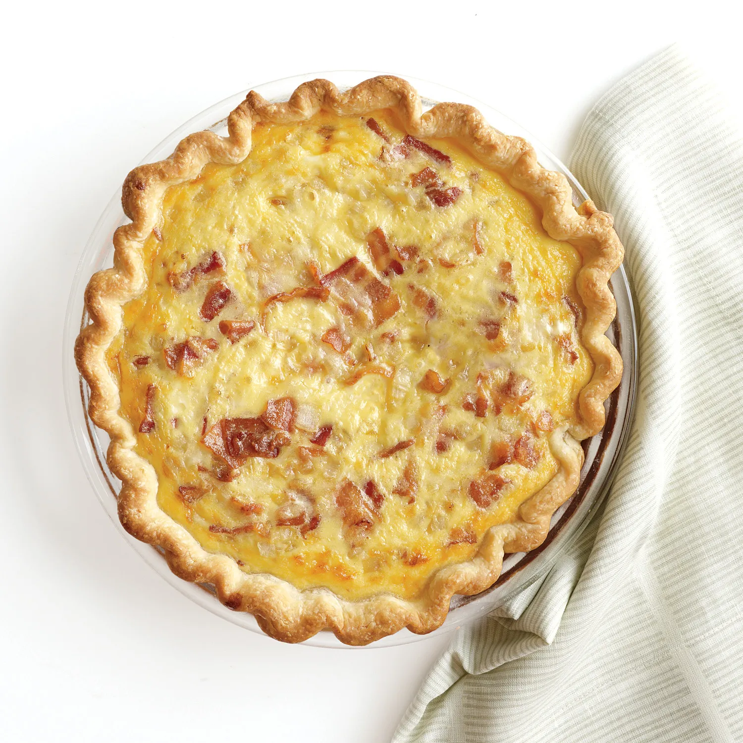 Bacon Sausage Cheddar Quiche