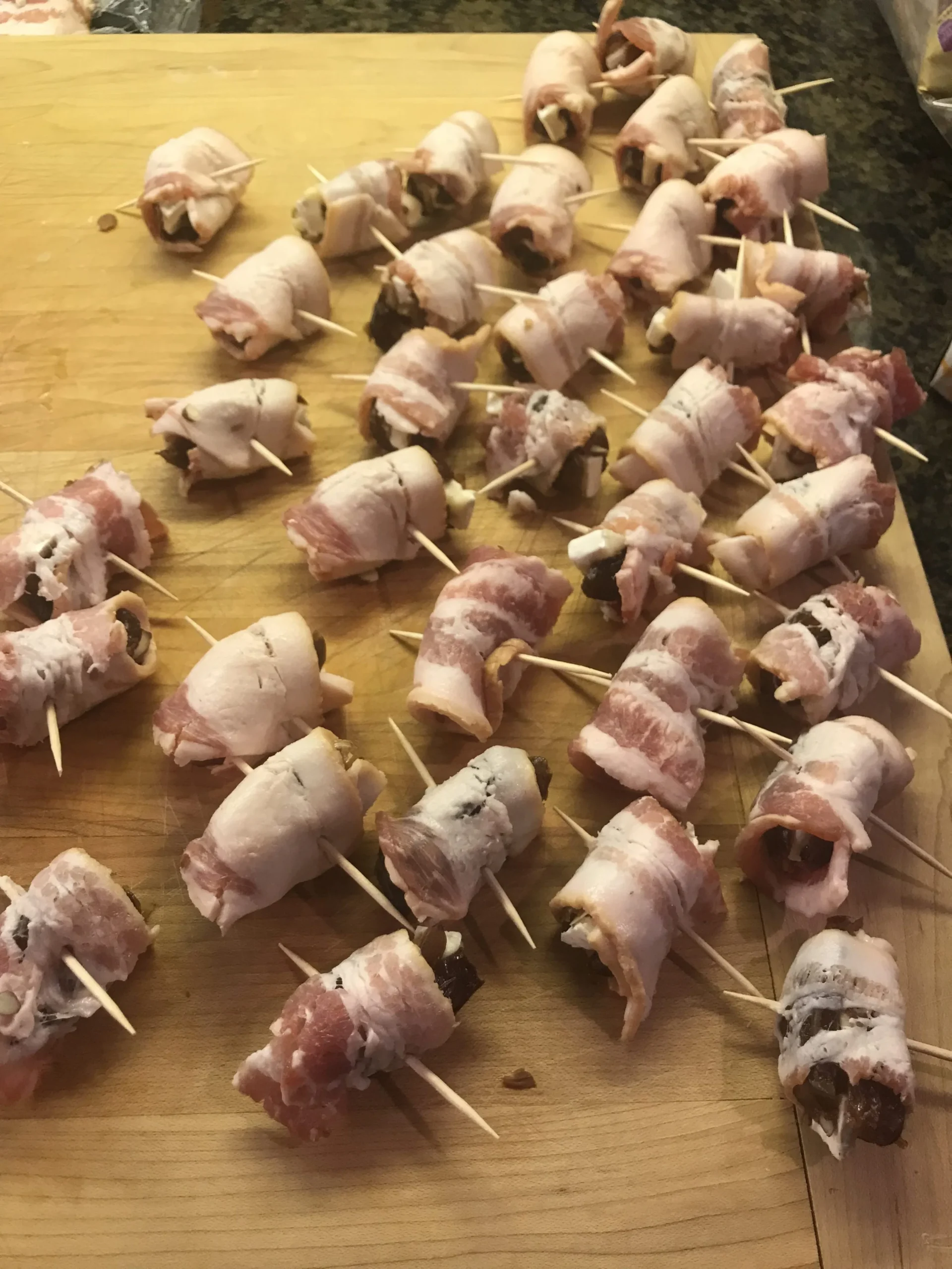 Bacon Wrapped Dates with Brie
