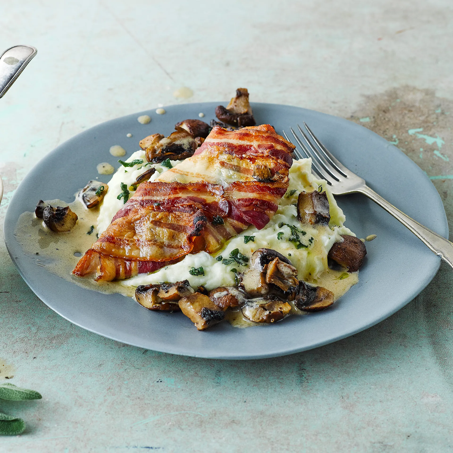 Bacon Wrapped Sage Chicken