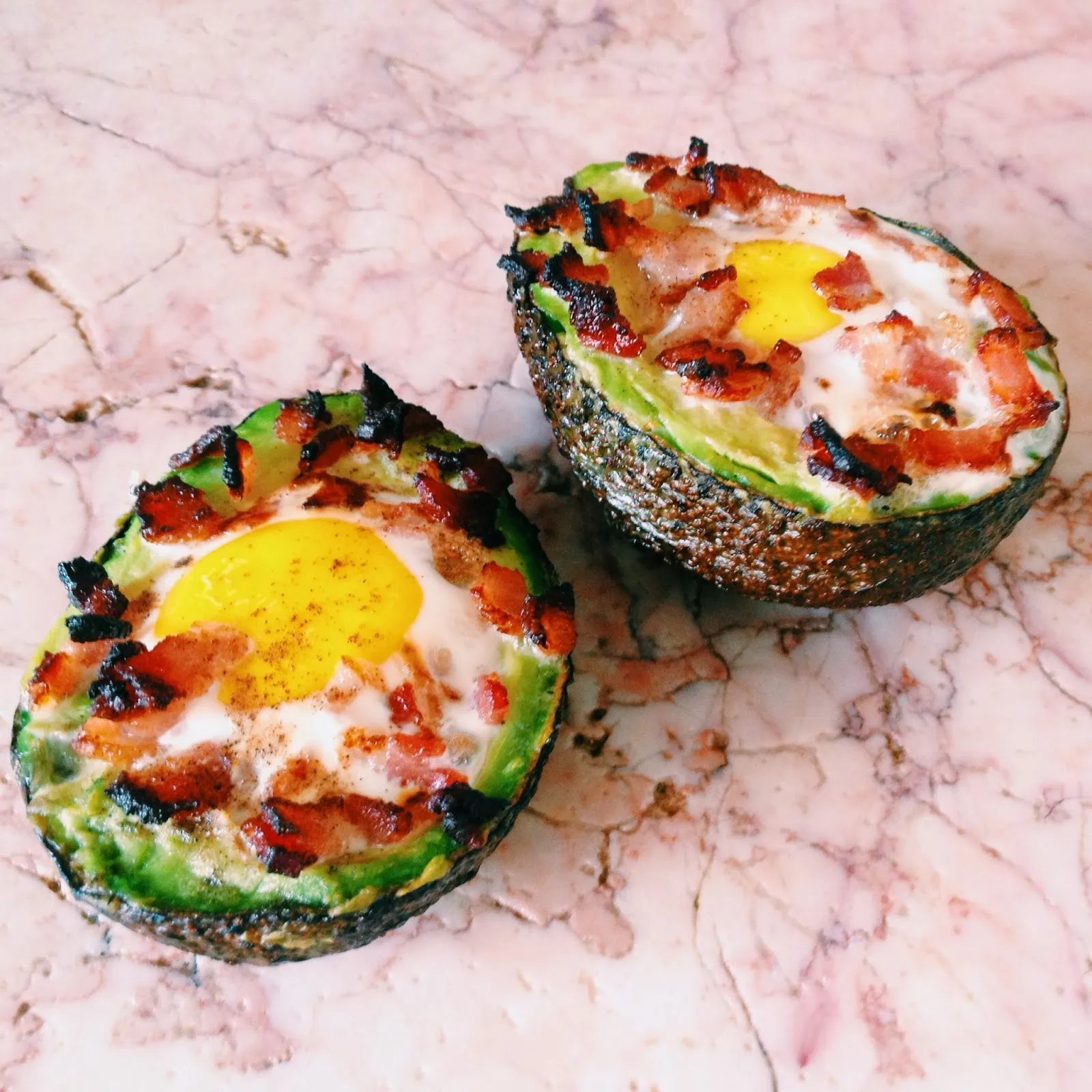 Baked Avocado Bacon and Eggs