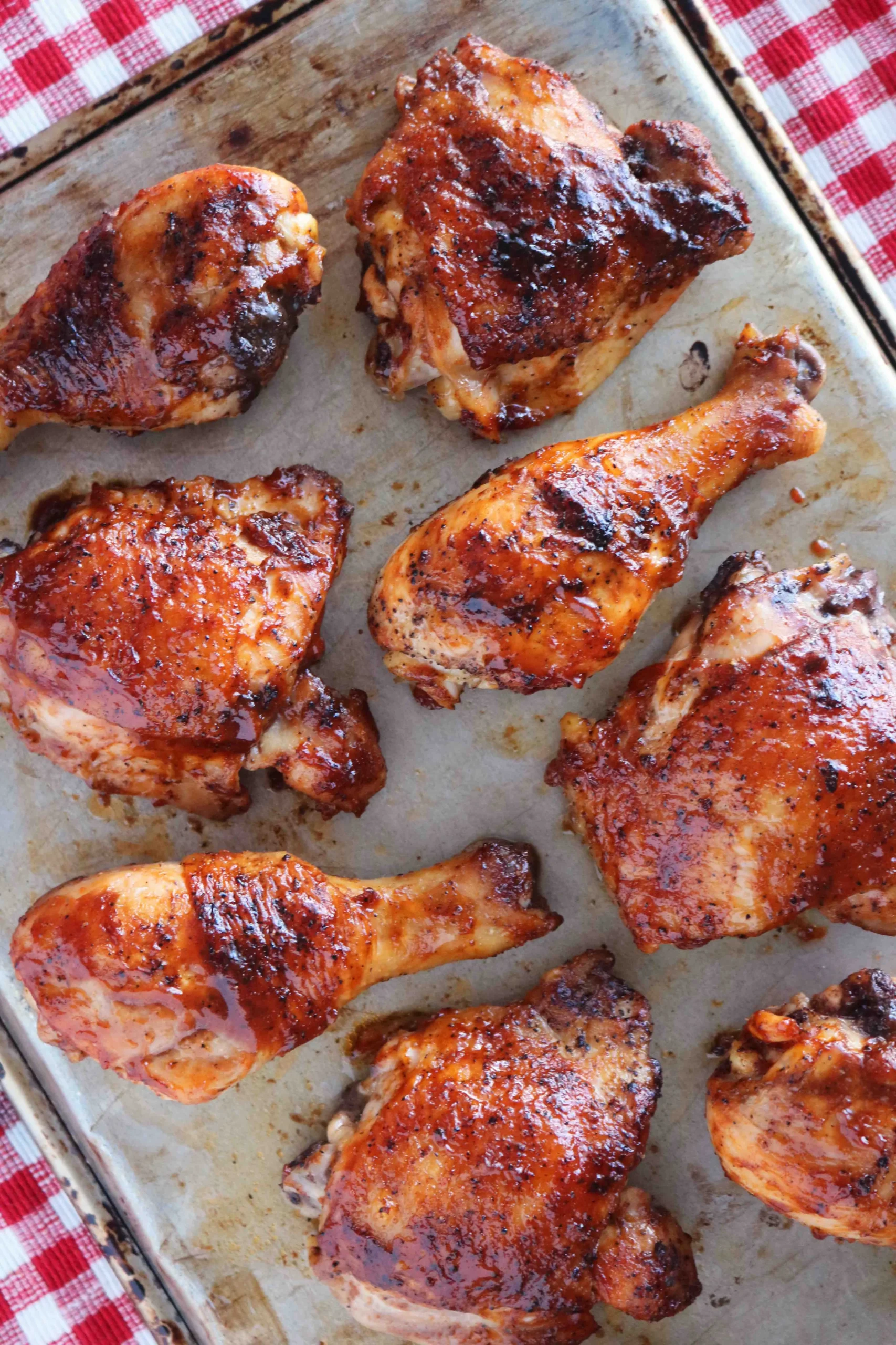 Baked BBQ Chicken Thighs Legs