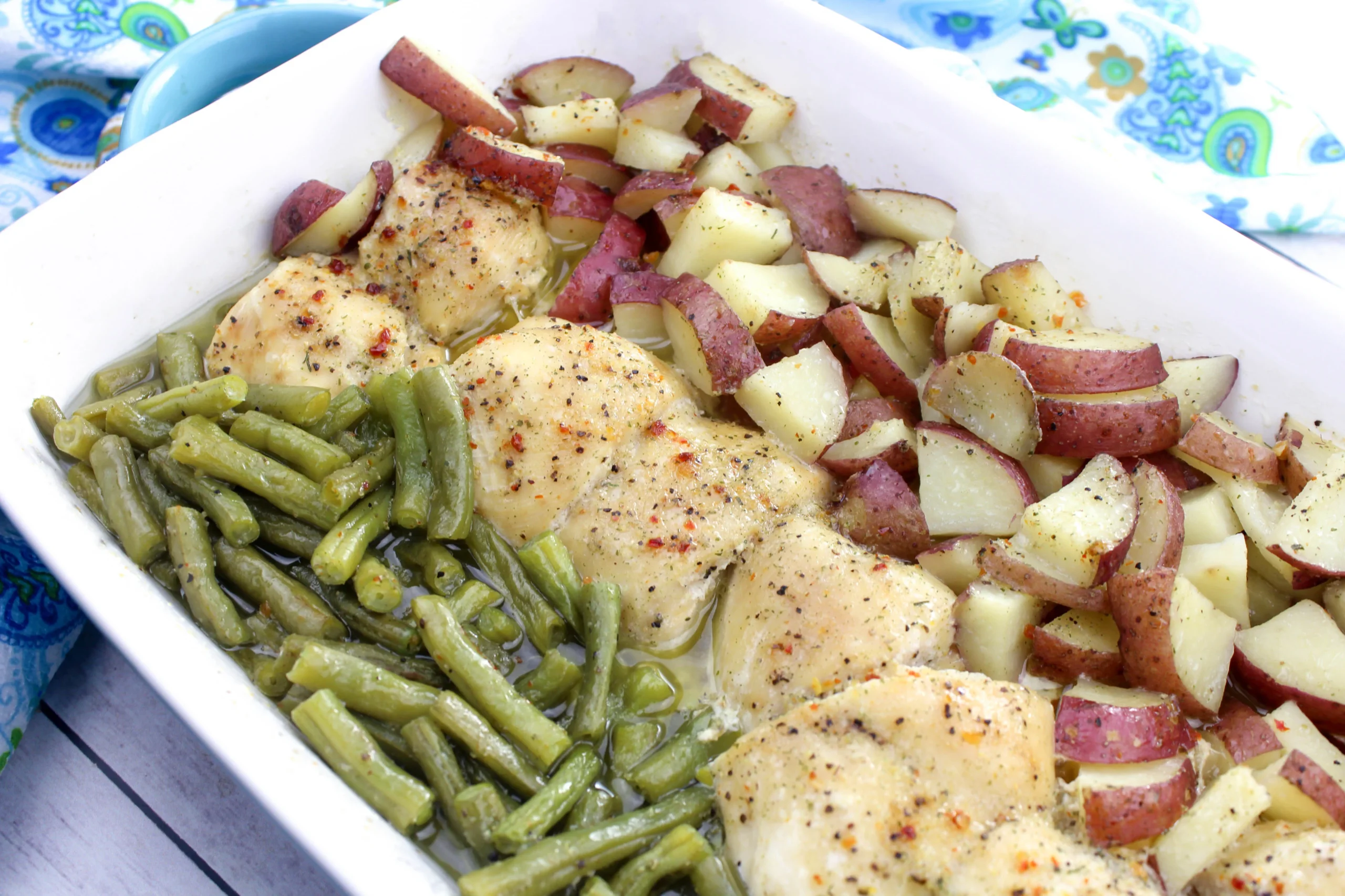 Baked Chicken Green Beans and Red Potatoes