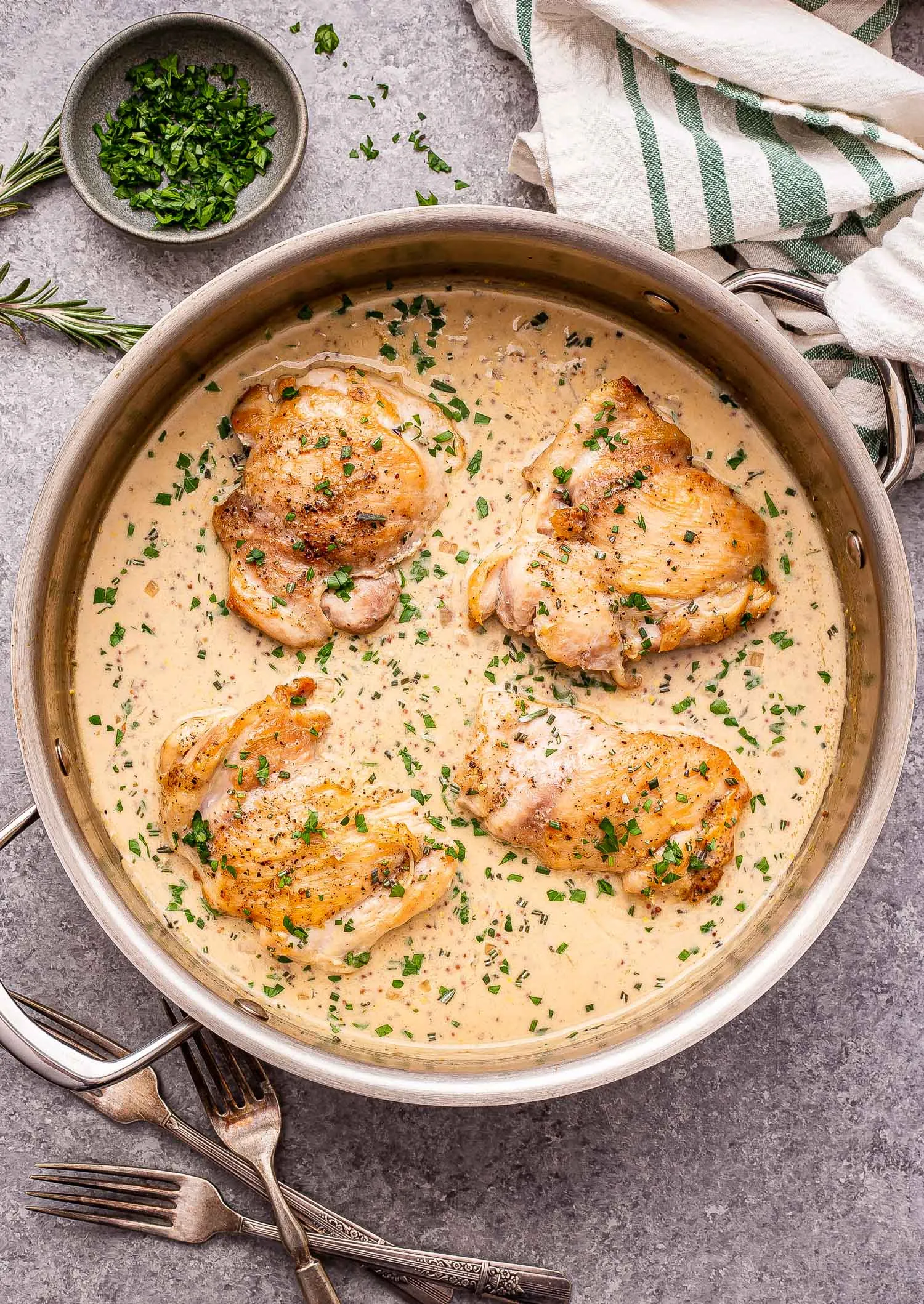 Baked Chicken with Cepes and White Wine Mustard Sauce