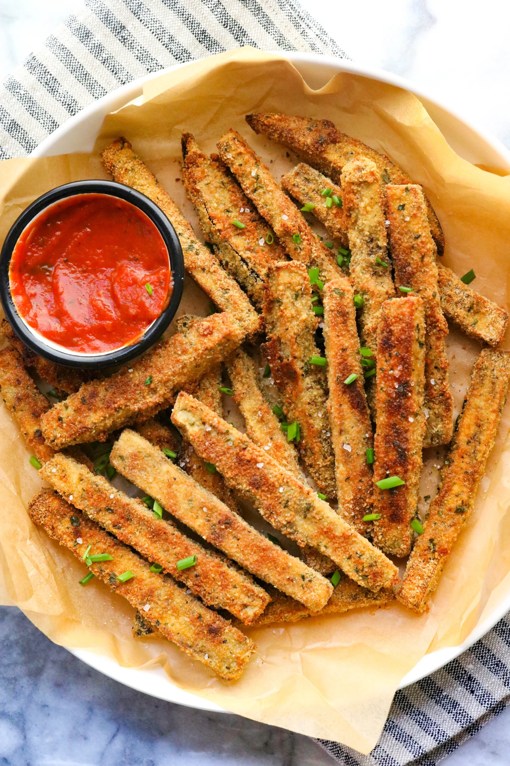 Baked Eggplant Fries with Marinara Sauce
