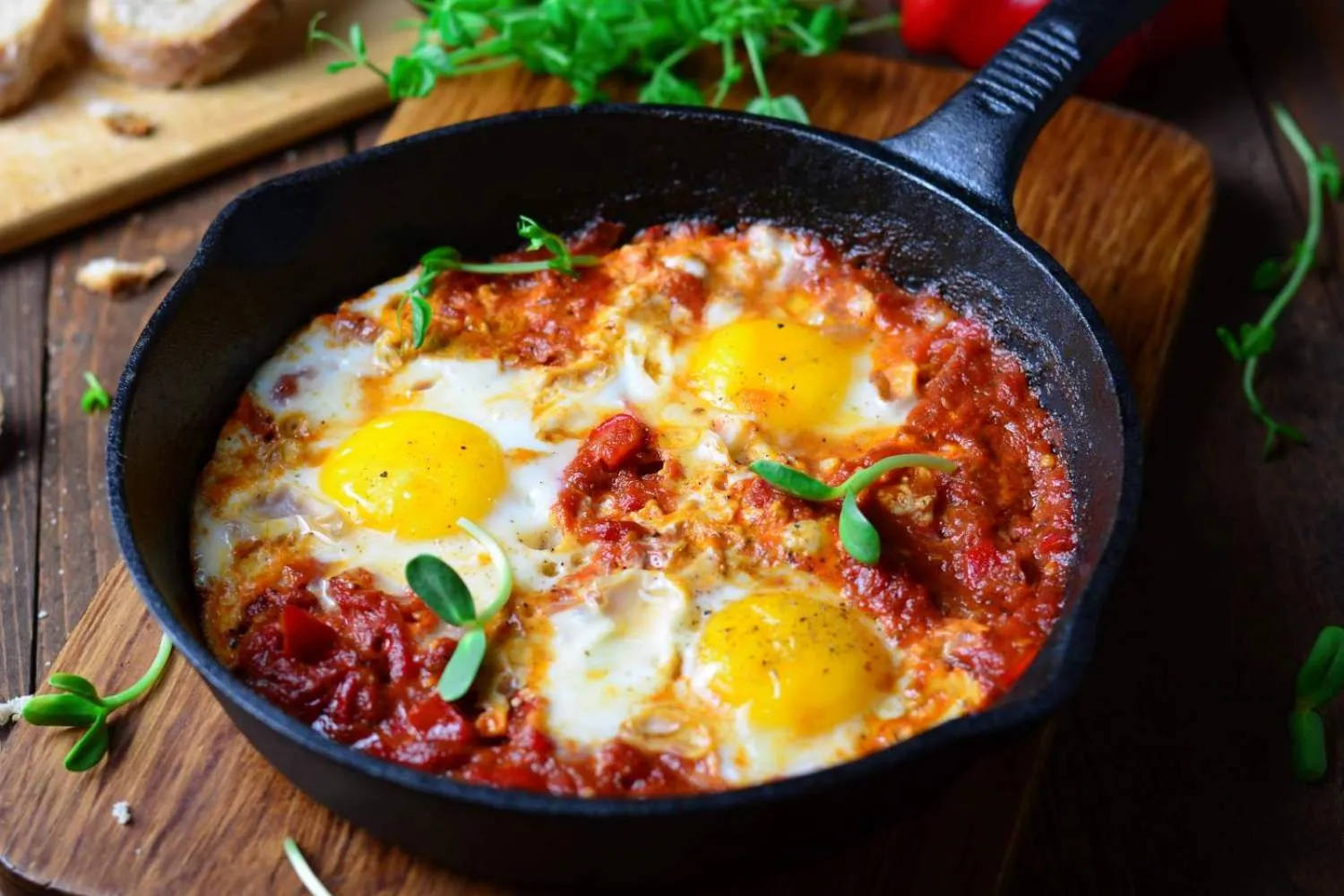 Baked Eggs with Tomatoes and Parmesan