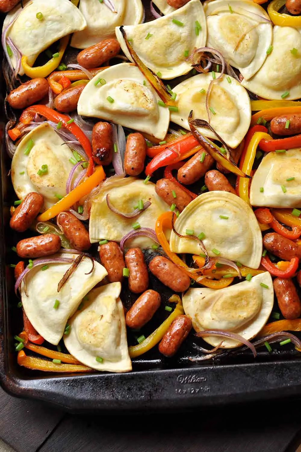Baked Pierogies and Kielbasa