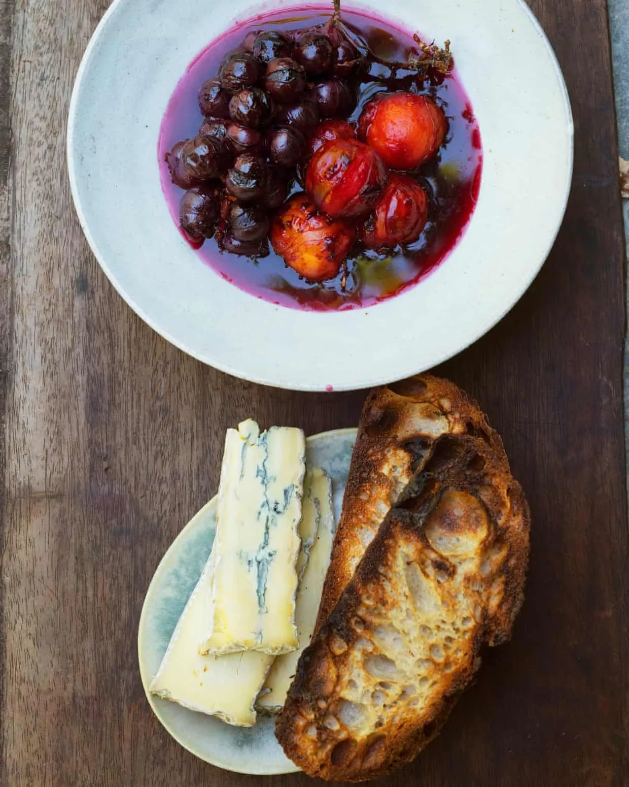 Baked Plum with Blue Cheese