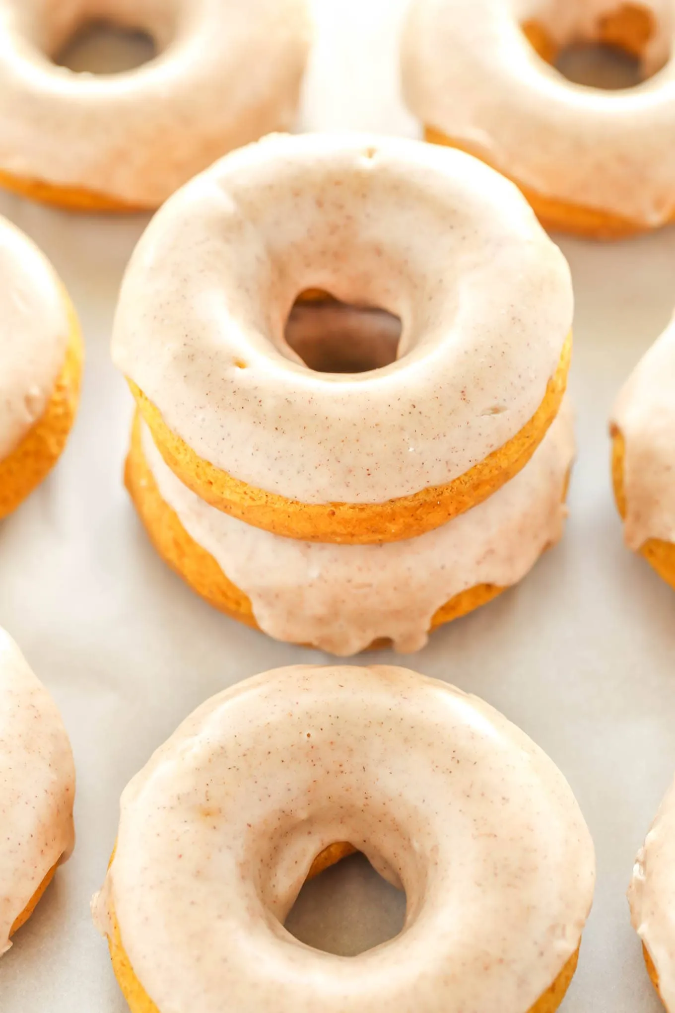 Baked Pumpkin Donuts with Maple Cinnamon Glaze