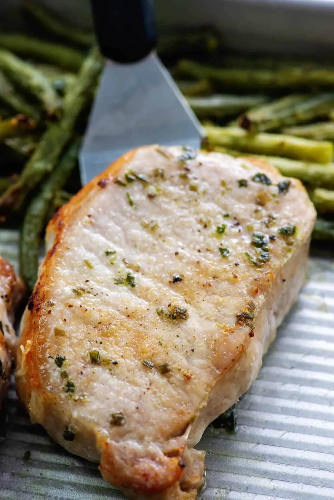 Baked Ranch Pork Chops and Green Beans