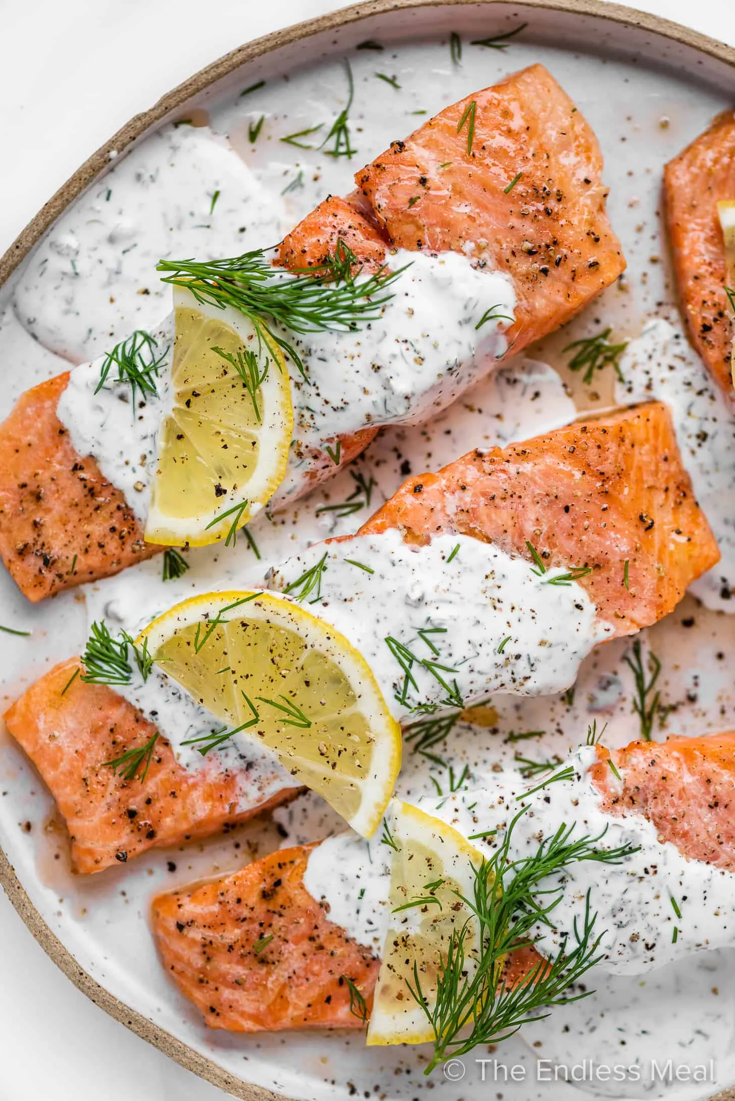 Baked Salmon Creamy Lemon Dill Sauce