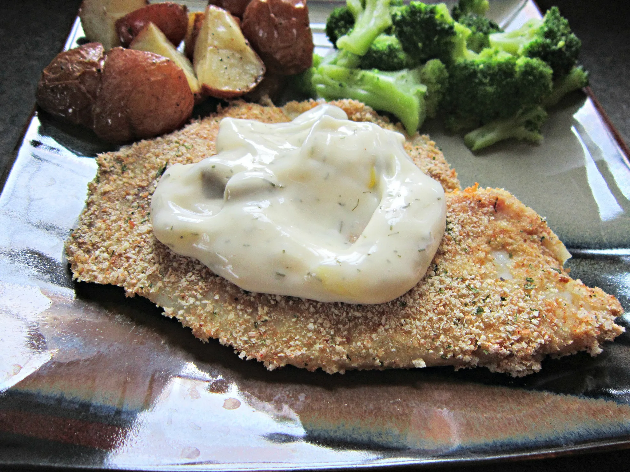 Baked Tilapia with Dill Sauce