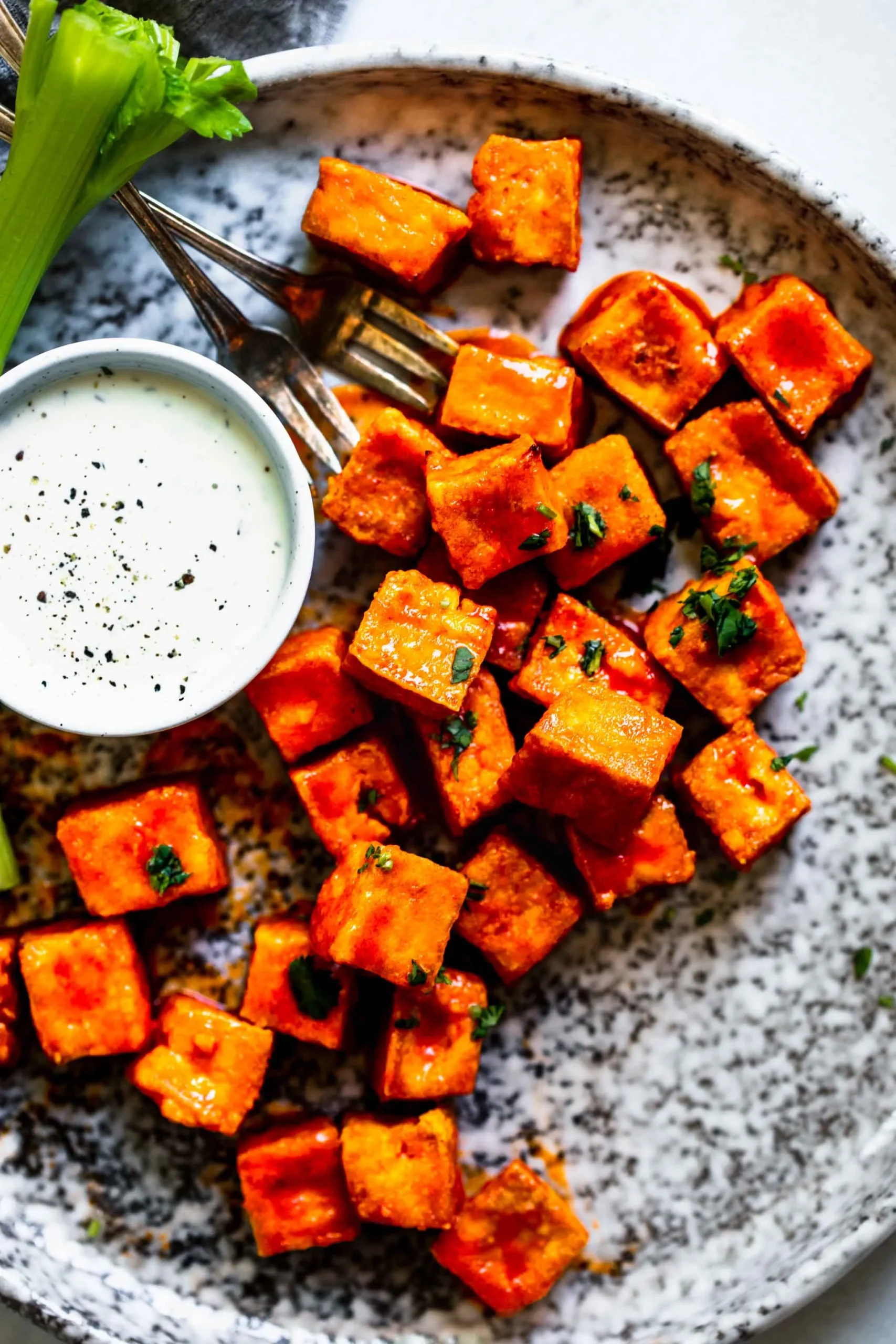 Baked Tofu Bites with Sauces