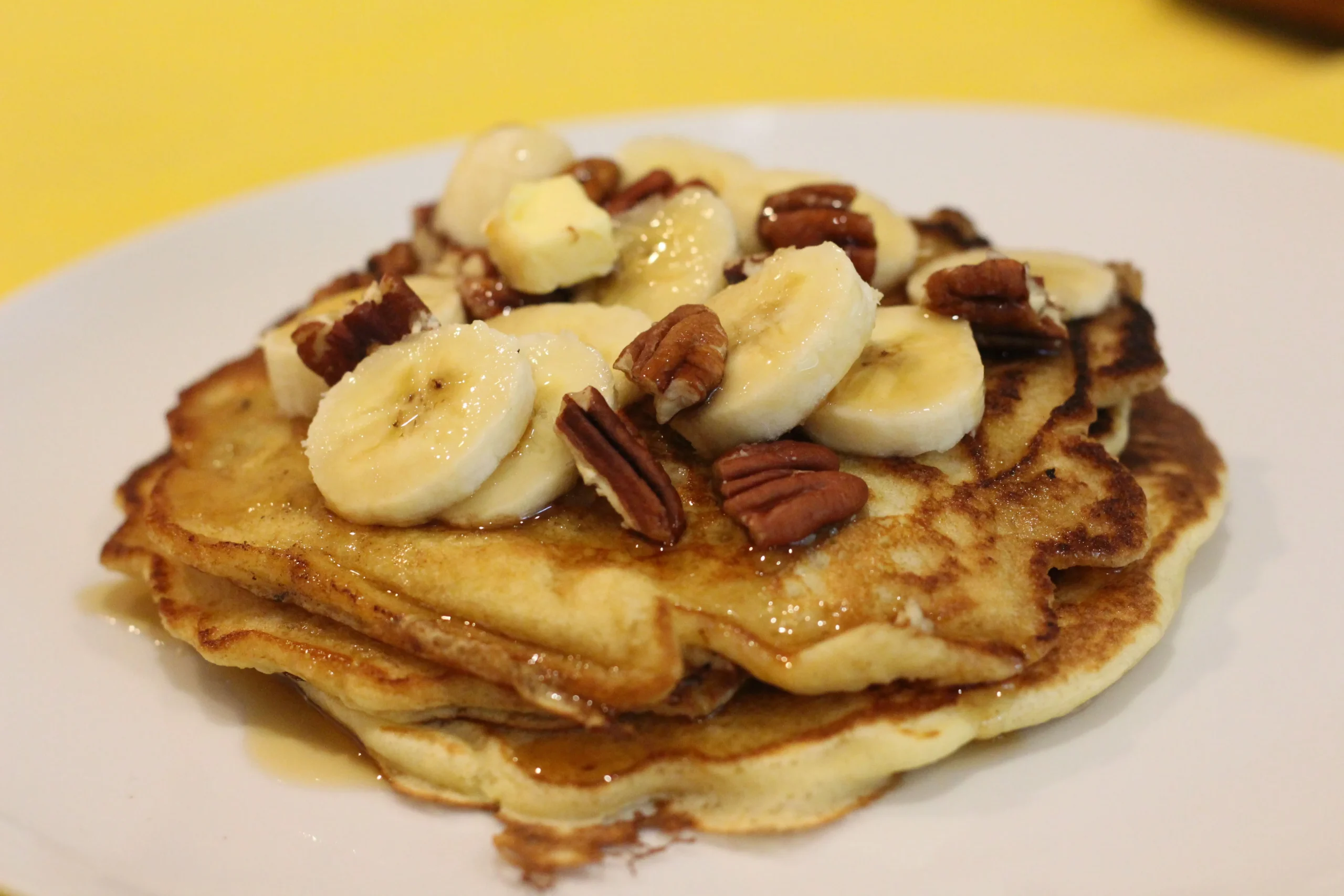 Banana Buttermilk Pancakes with Pecans