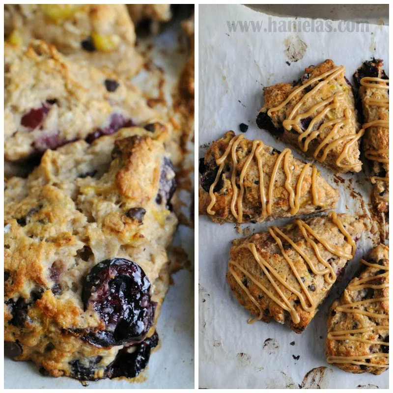 Banana Cherry Oat Scones with Peanut