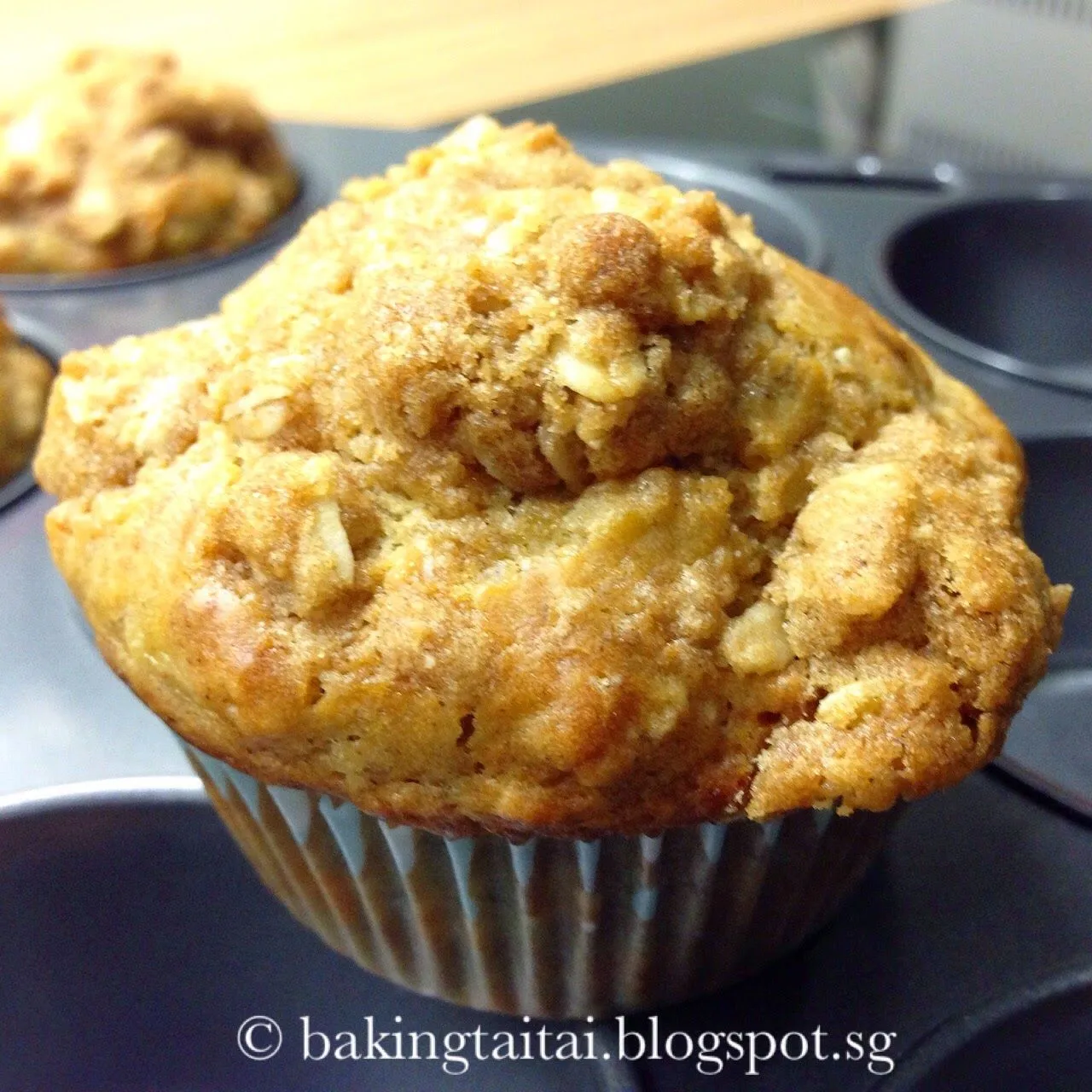 Banana Honey Yogurt Streusel Muffins with Brown Butter Glaze