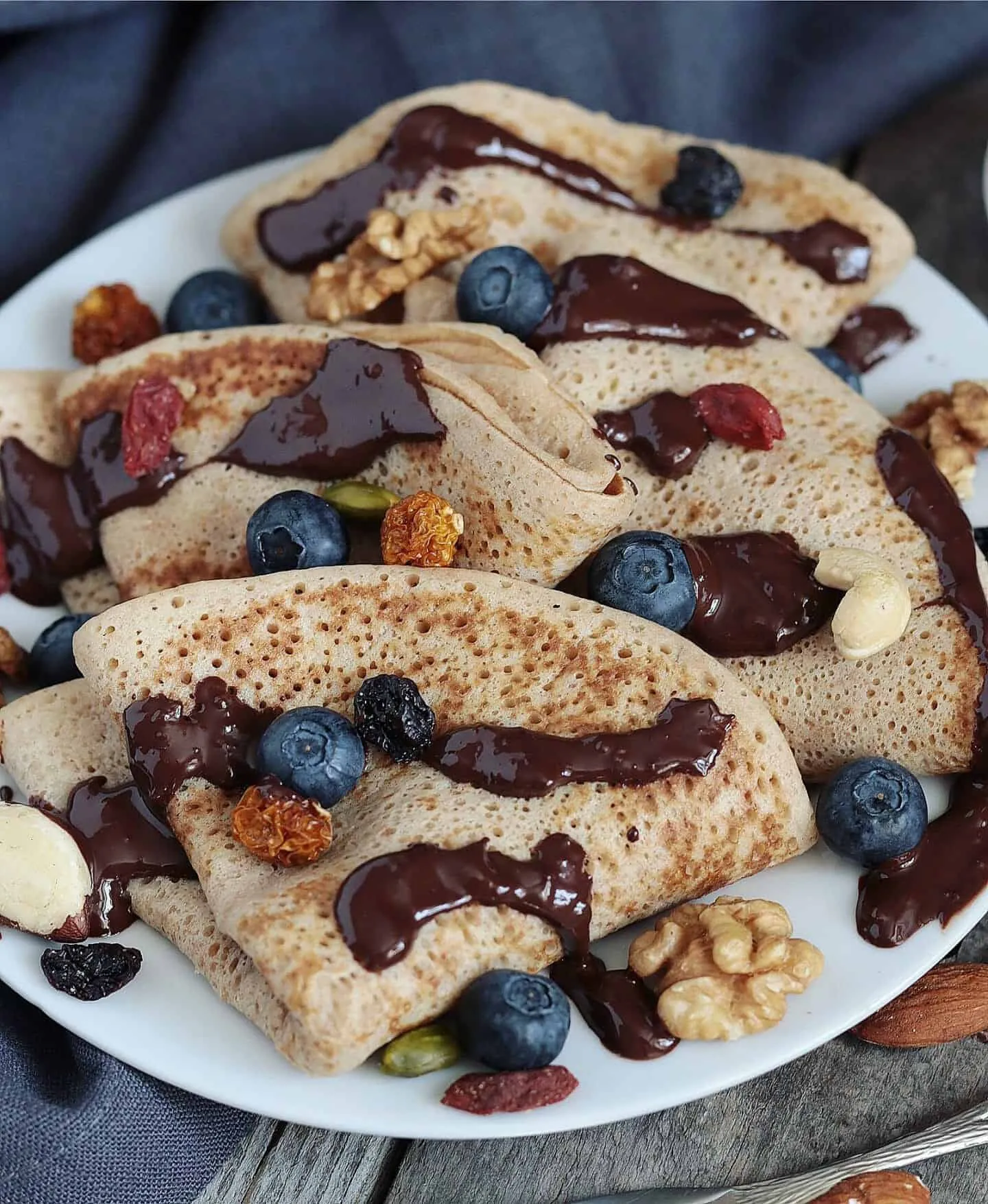 Basic Vegan Crepes with Chocolate Sauce