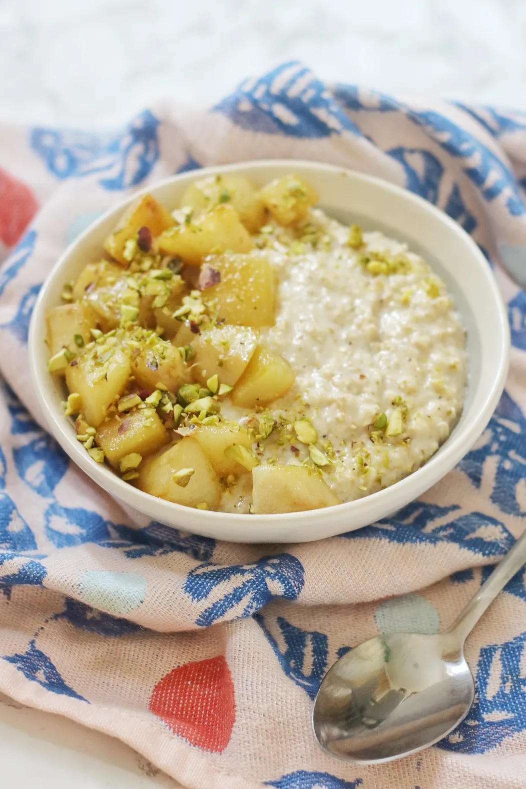 Basmati Rice Cardamom and Pistachio Porridge with Grapefruit