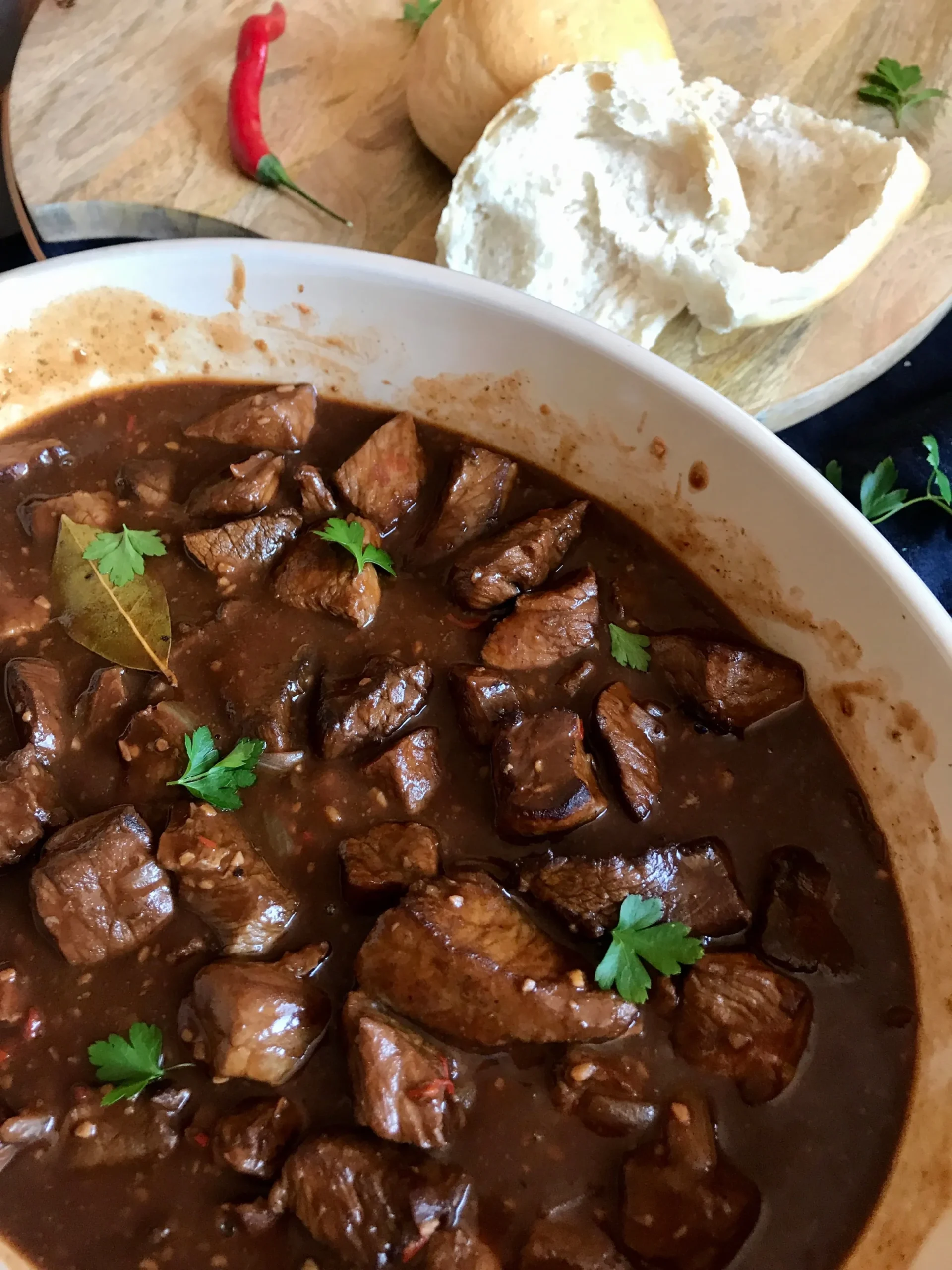 Beef Trinchado with a Sour Cream Dollop
