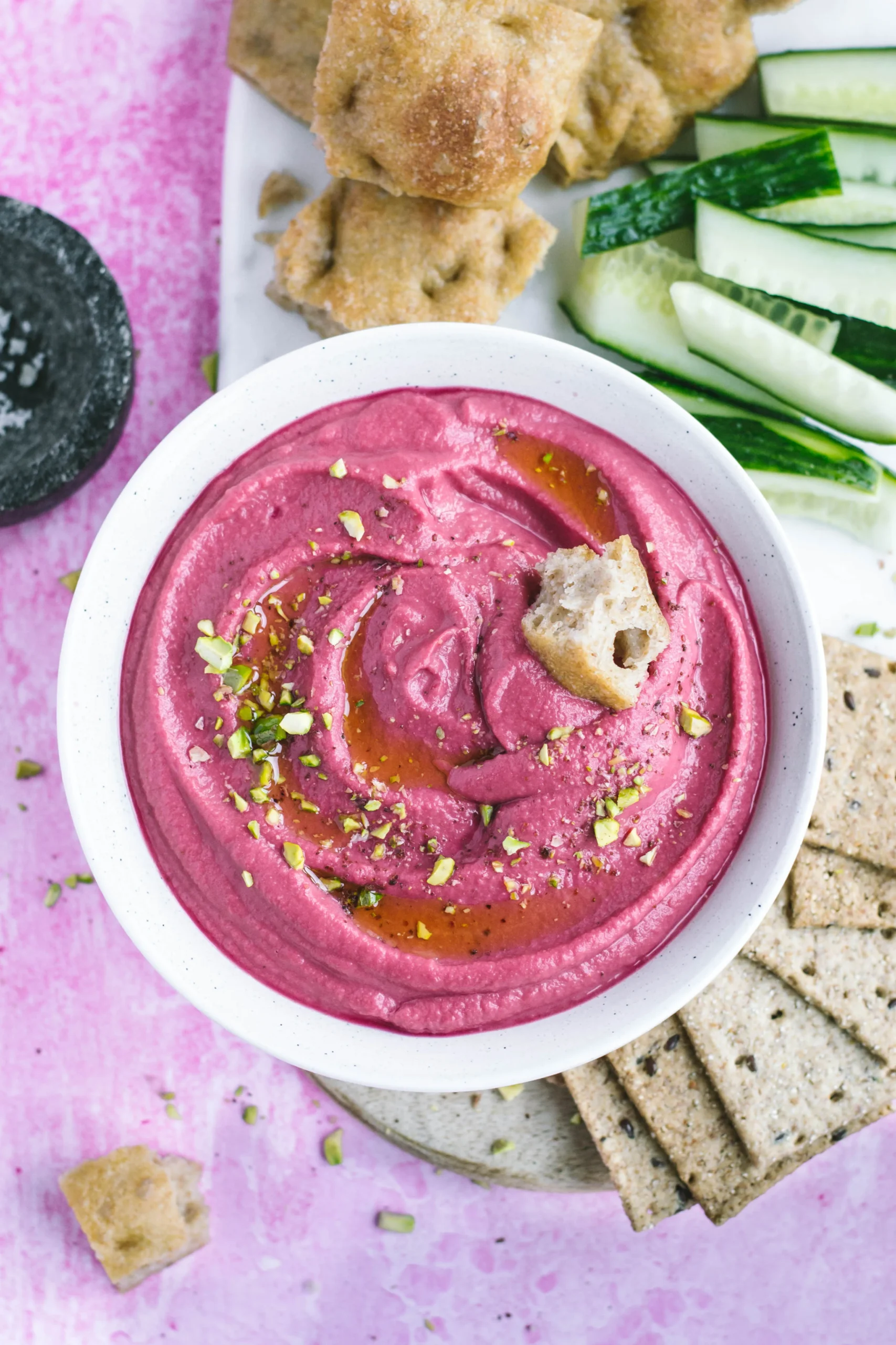 Beetroot Hummus with Beetroot Powder