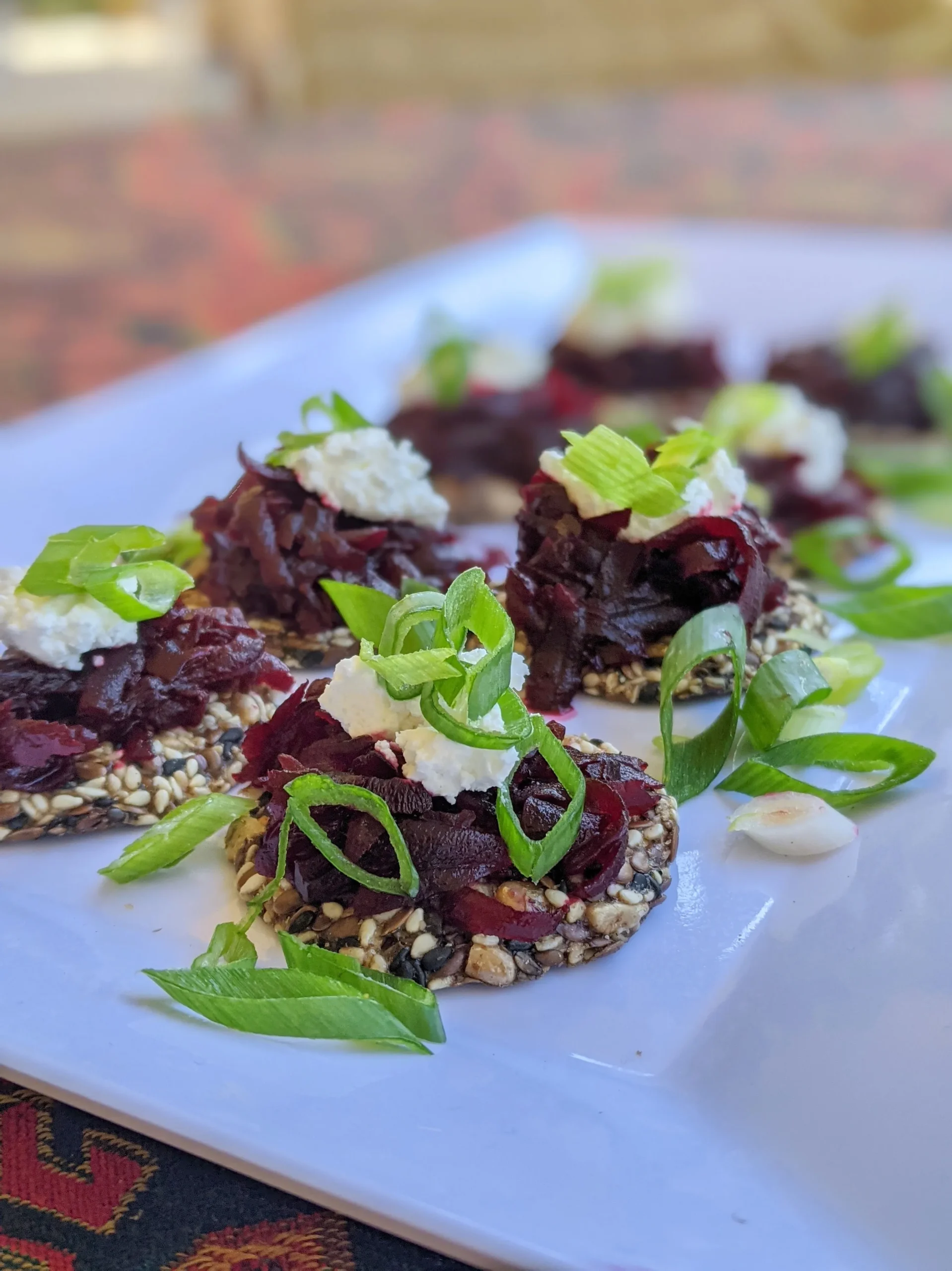 Beetroot Mustard Fennel Hors D'Oeuvres with Martinis