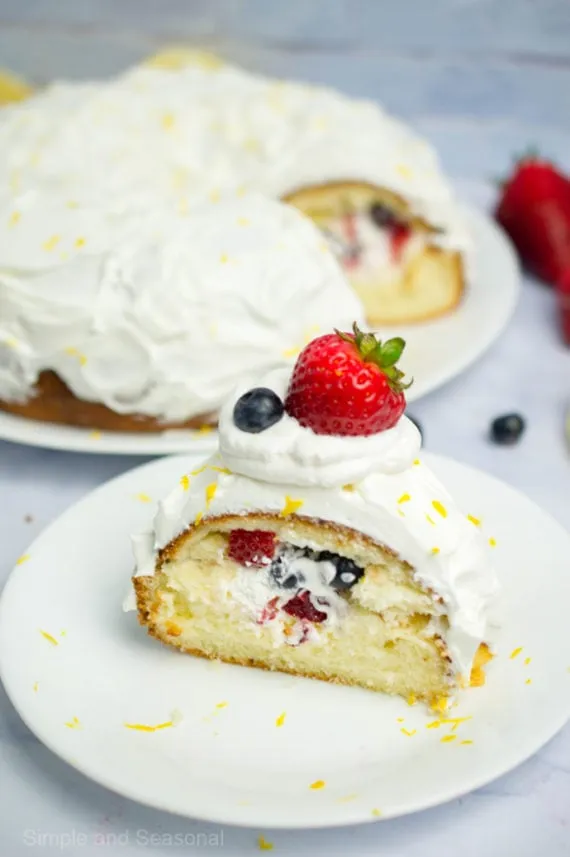 Berries and Cream Lemon Bundt Cake