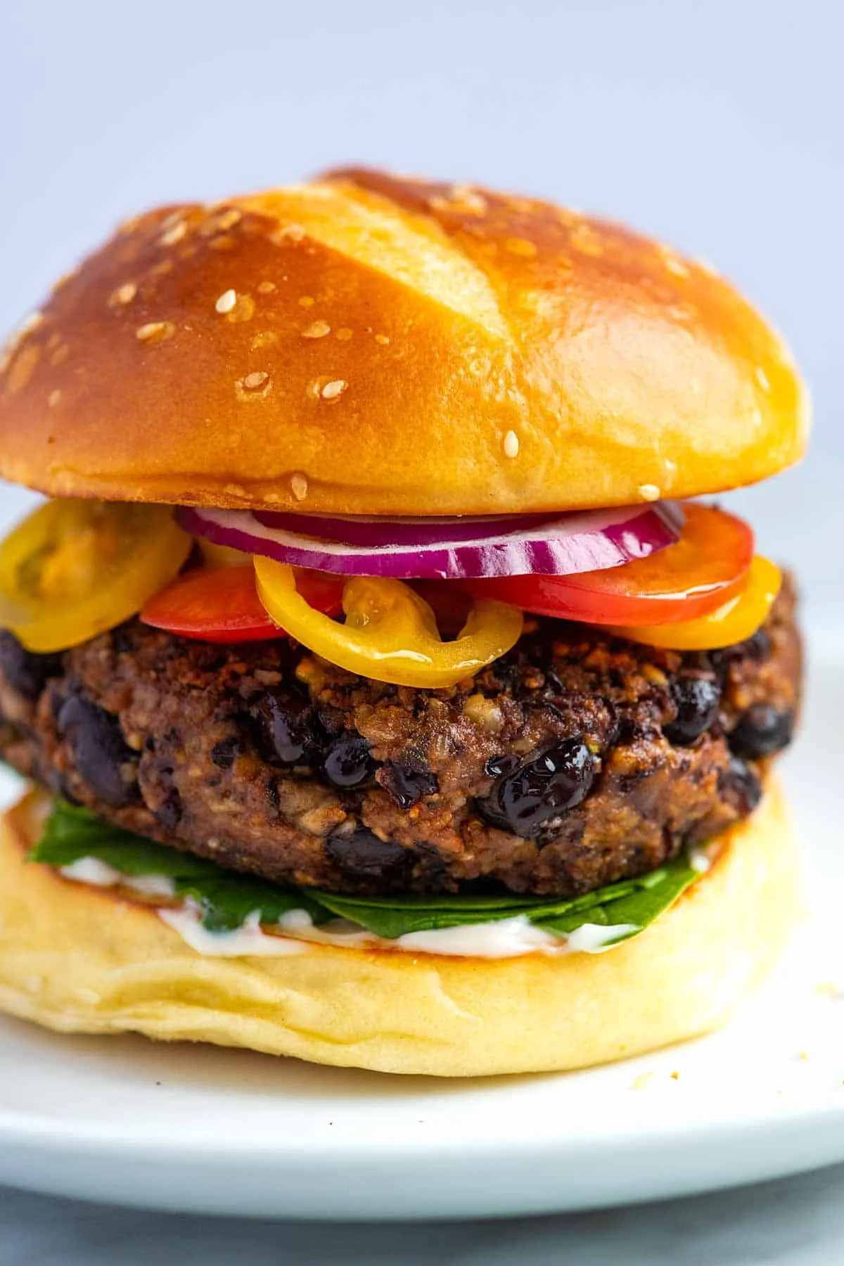 Black Bean Burger with Seared Apple BBQ Sauce