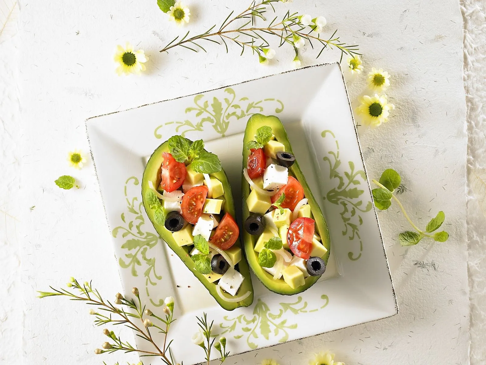 Black Plum Avocado and Mozzarella Salad