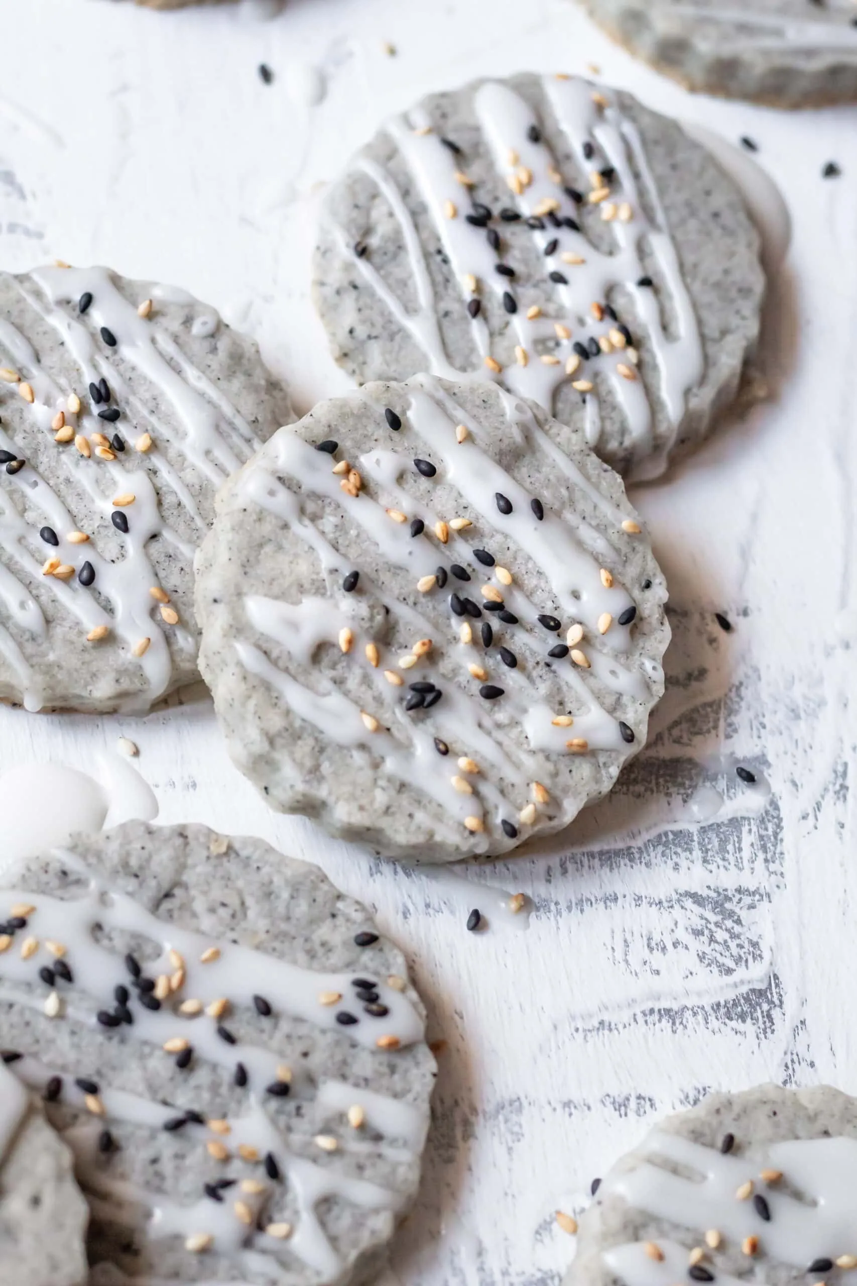Black Sesame Shortbread with Hibiscus Glaze