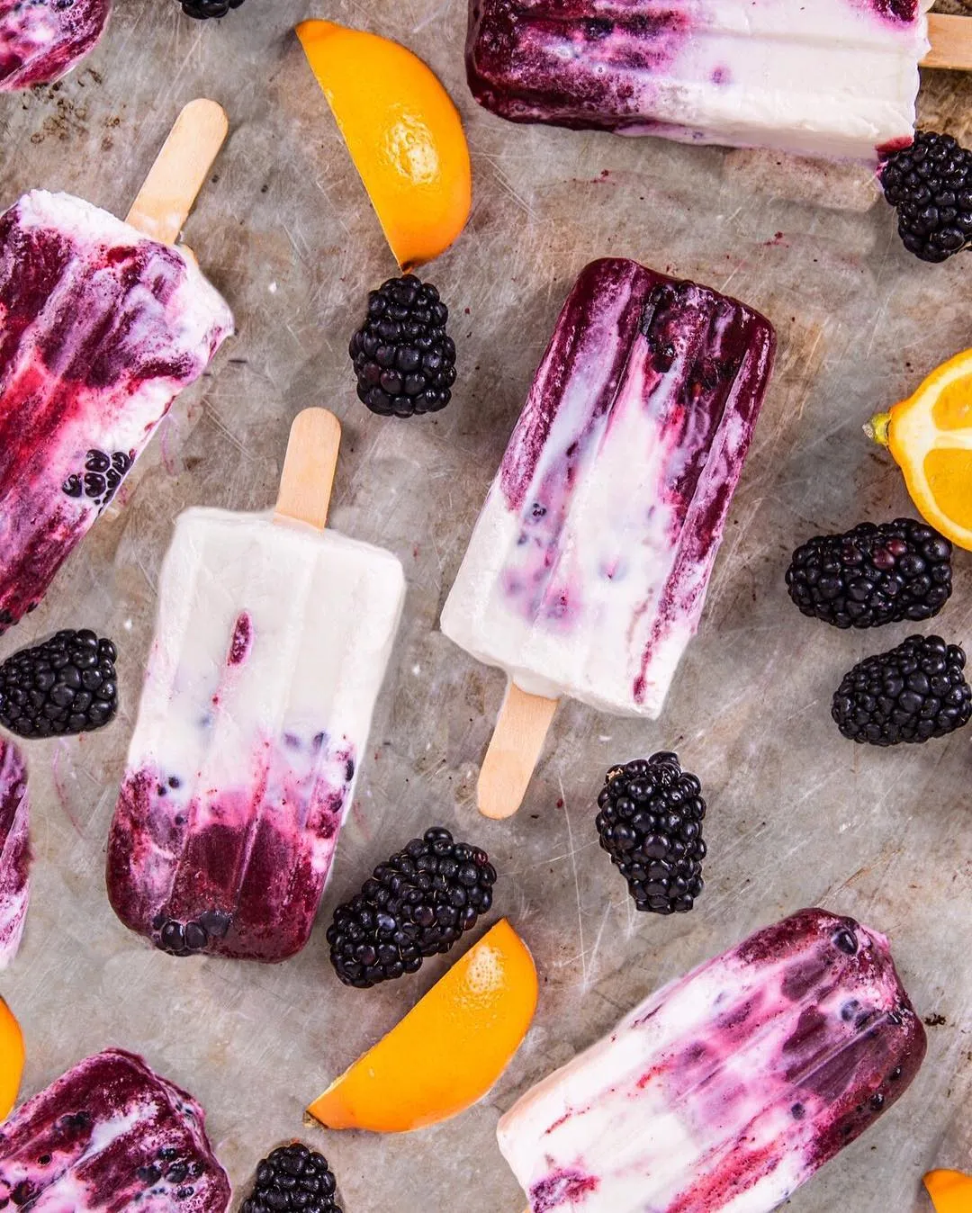 Blackberries and Cream Popsicles